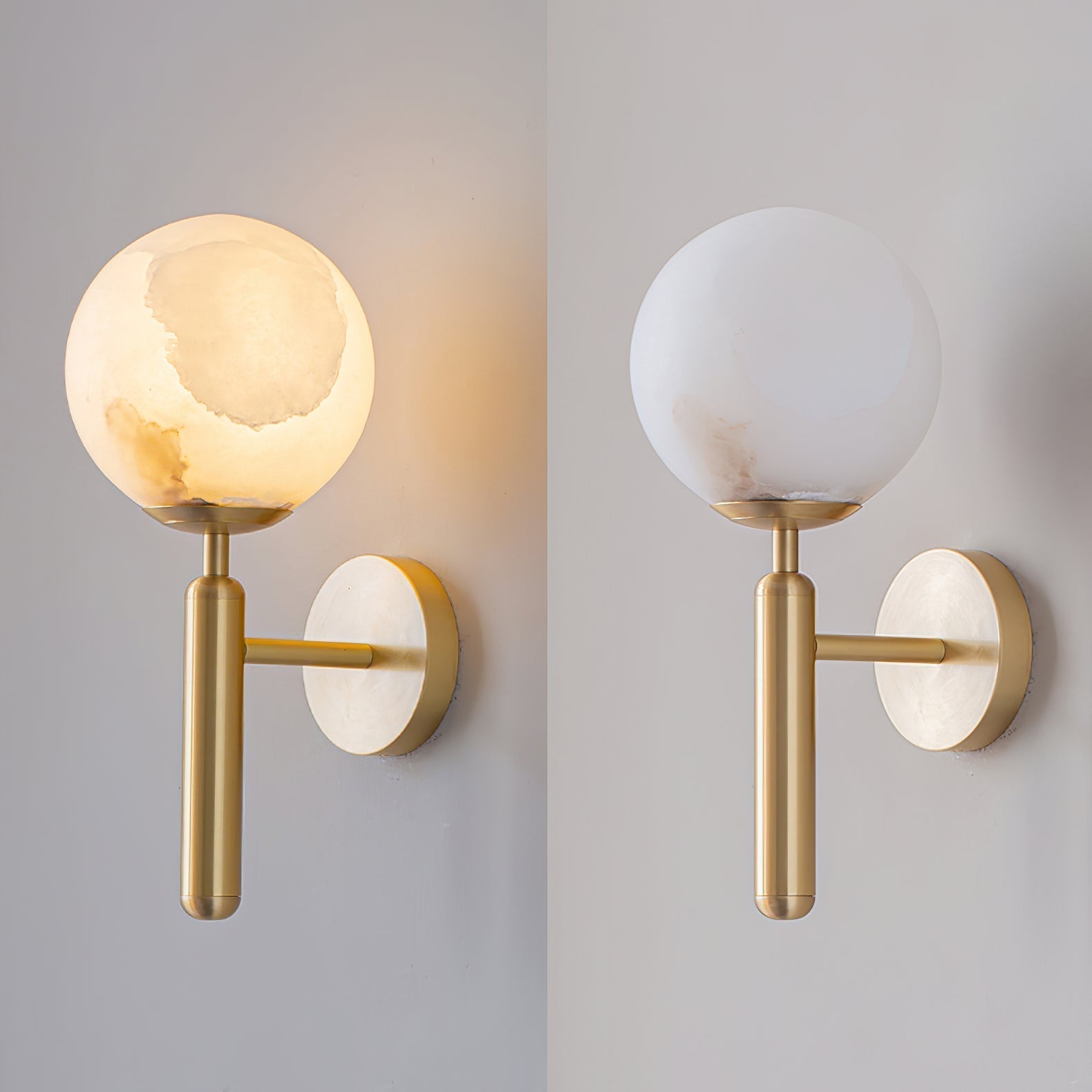 Orlaeila Modern Minimalist Brass Alabaster Wall Lamp - Letslighting