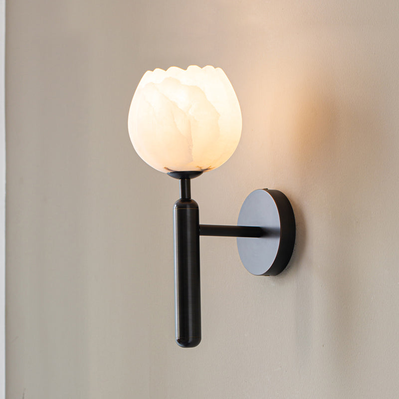 Orlaeila Modern Minimalist Brass Alabaster Wall Lamp - Letslighting
