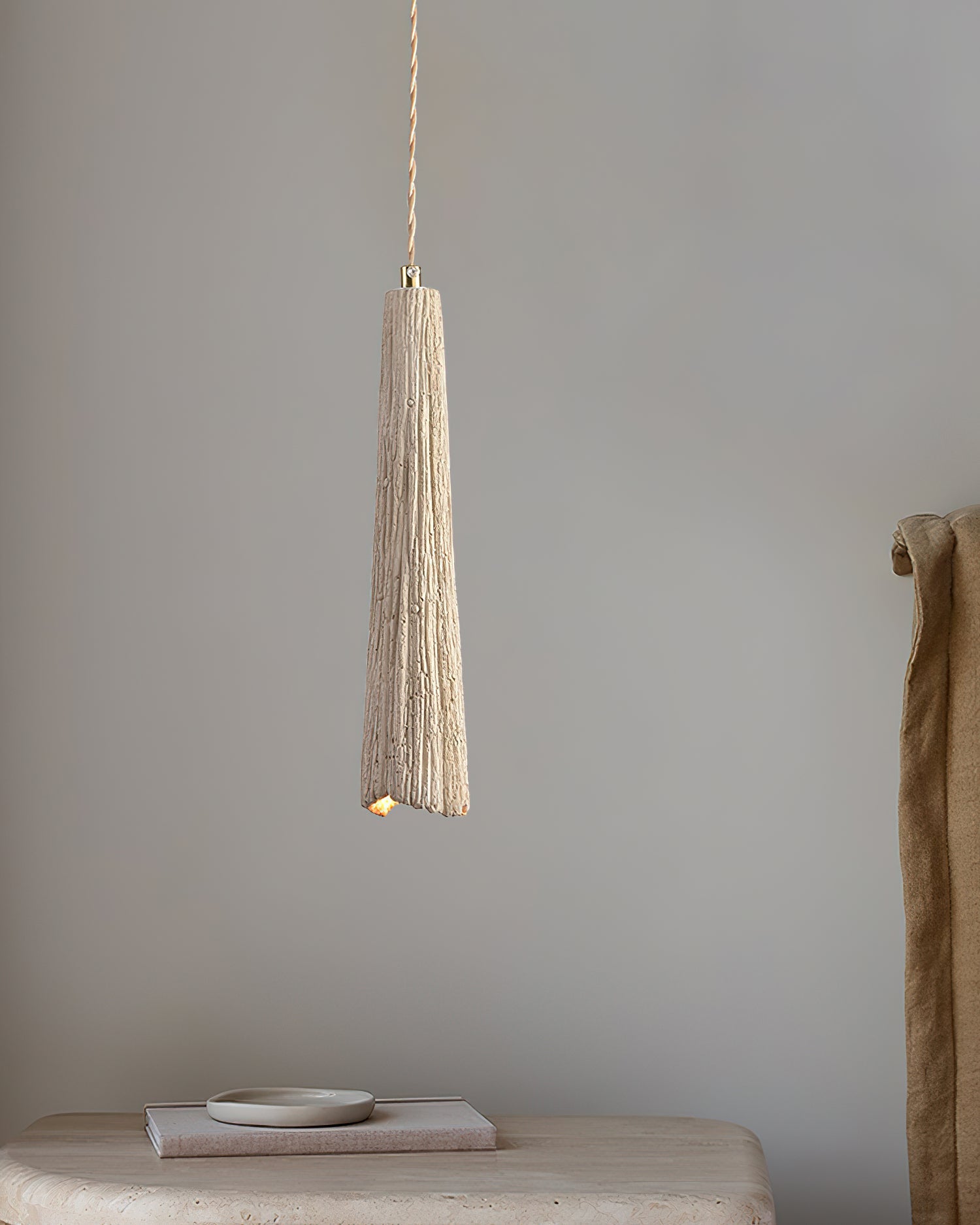 Microcement Pendelleuchte Verstellbarer Stoffschirm-Letslighting