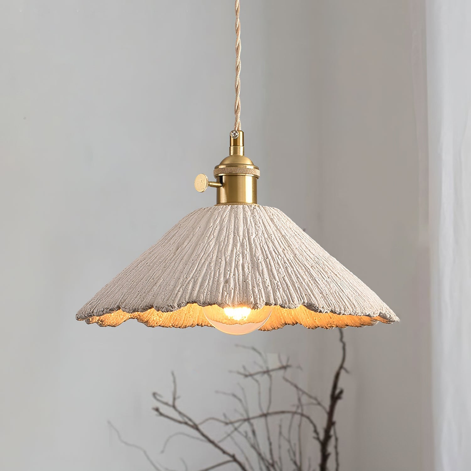 Microcement Pendelleuchte Verstellbarer Stoffschirm-Letslighting
