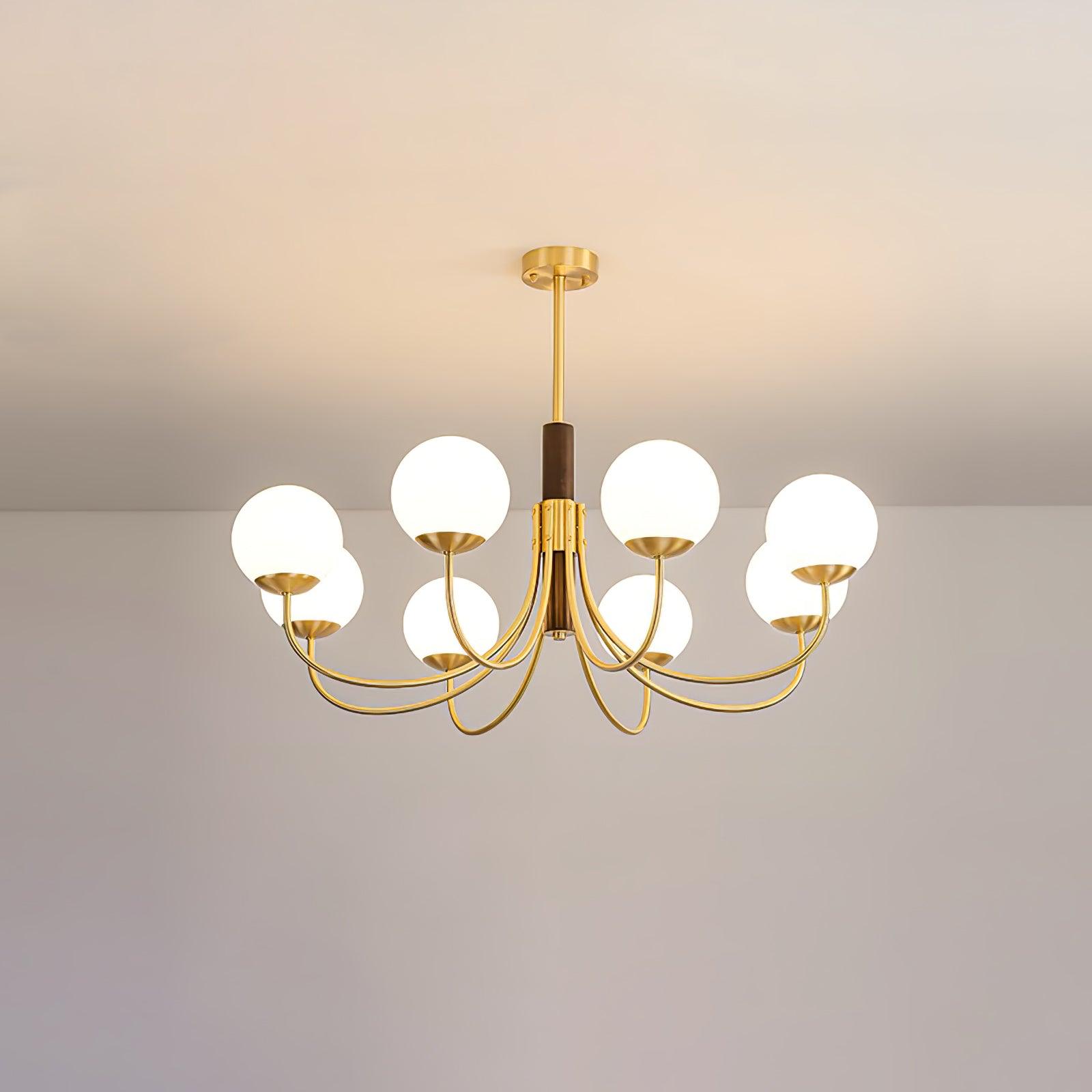 Lustra Kronleuchter Midas Touch Walnuss Kugel Messing-Letslighting