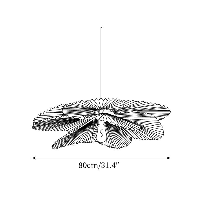 Pendant Light with Pleated Kraft Paper Petal Shade - Letslighting