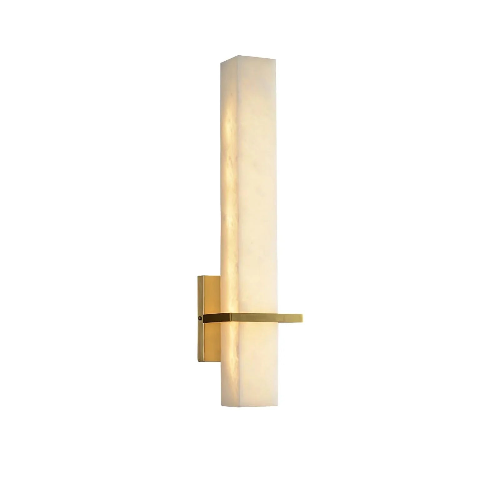 Ritta  Wall Lamp   White Alabaster Brass  Modern Cuboid
