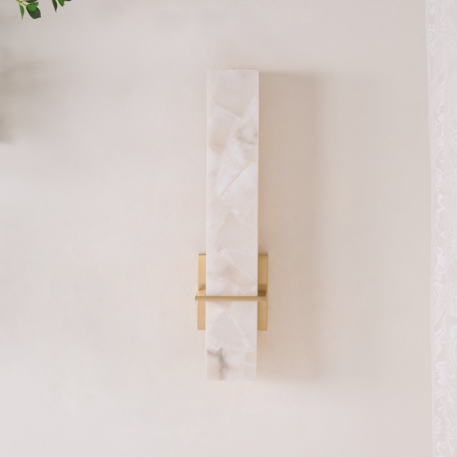 Luste Alabaster Wall Sconce Brass Band Shape - Neutralighting