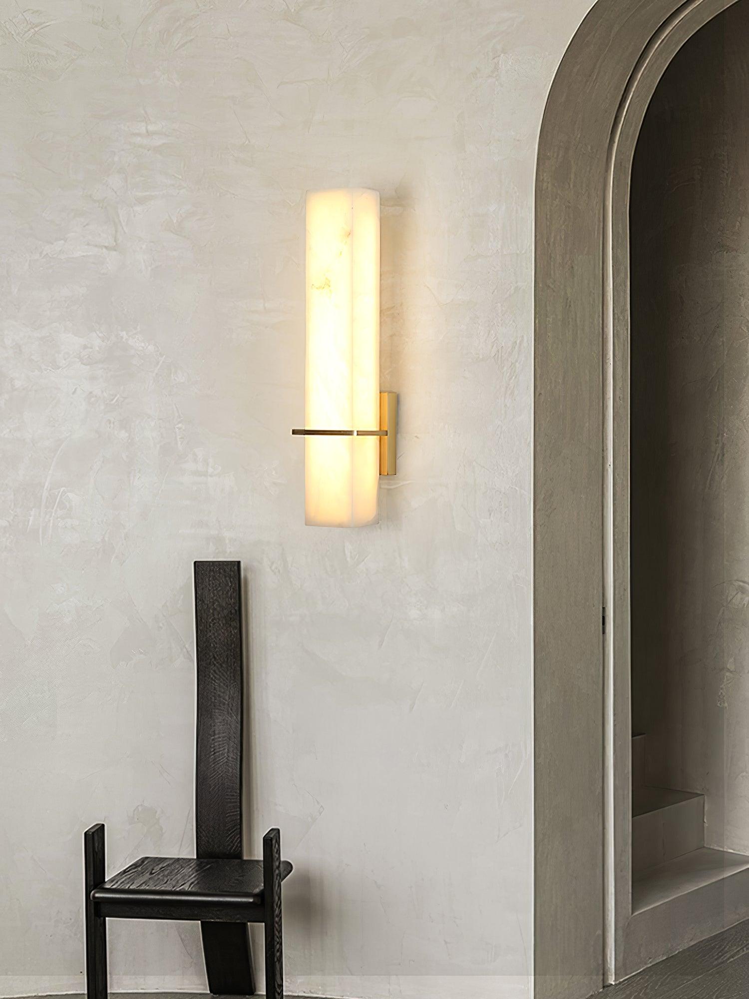 Luste Alabaster Wall Sconce Brass Band Shape - Neutralighting