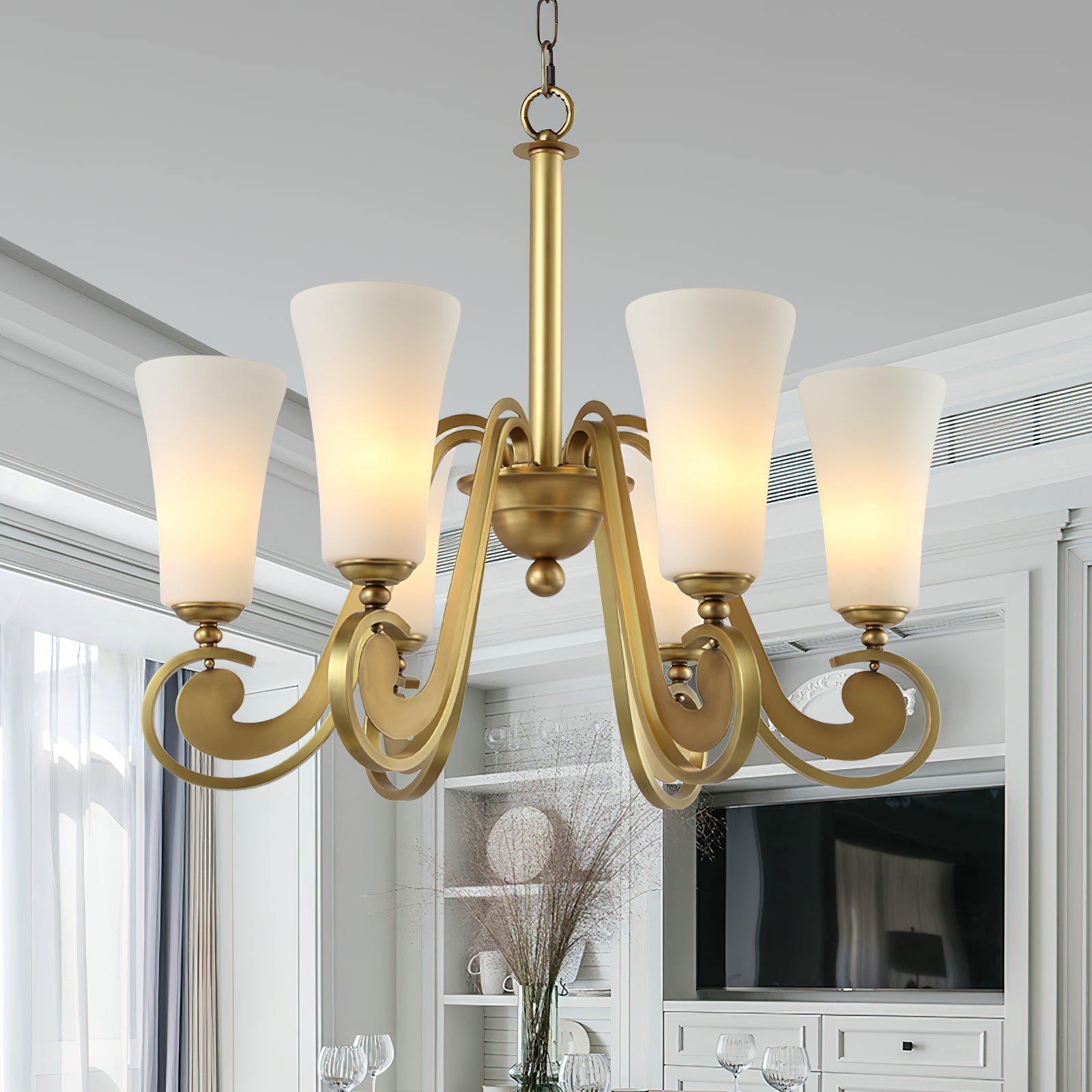 Ilsolen Messing Glas Postmodern Luxus Kronleuchter-Letslighting