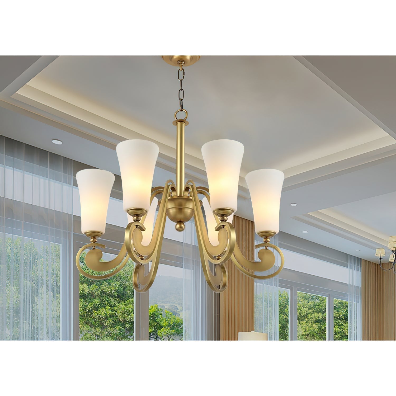 Ilsolen Messing Glas Postmodern Luxus Kronleuchter-Letslighting