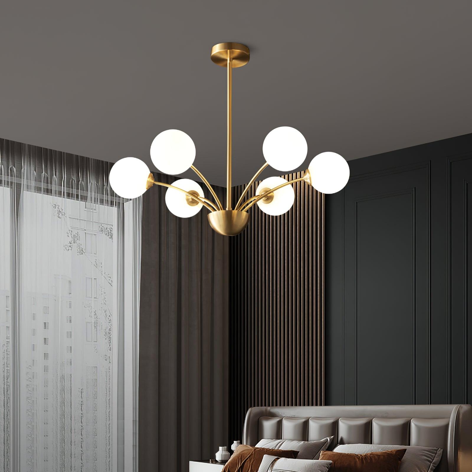 Lustra Eleganter Kronleuchter Gebogene Arme Messing-Letslighting