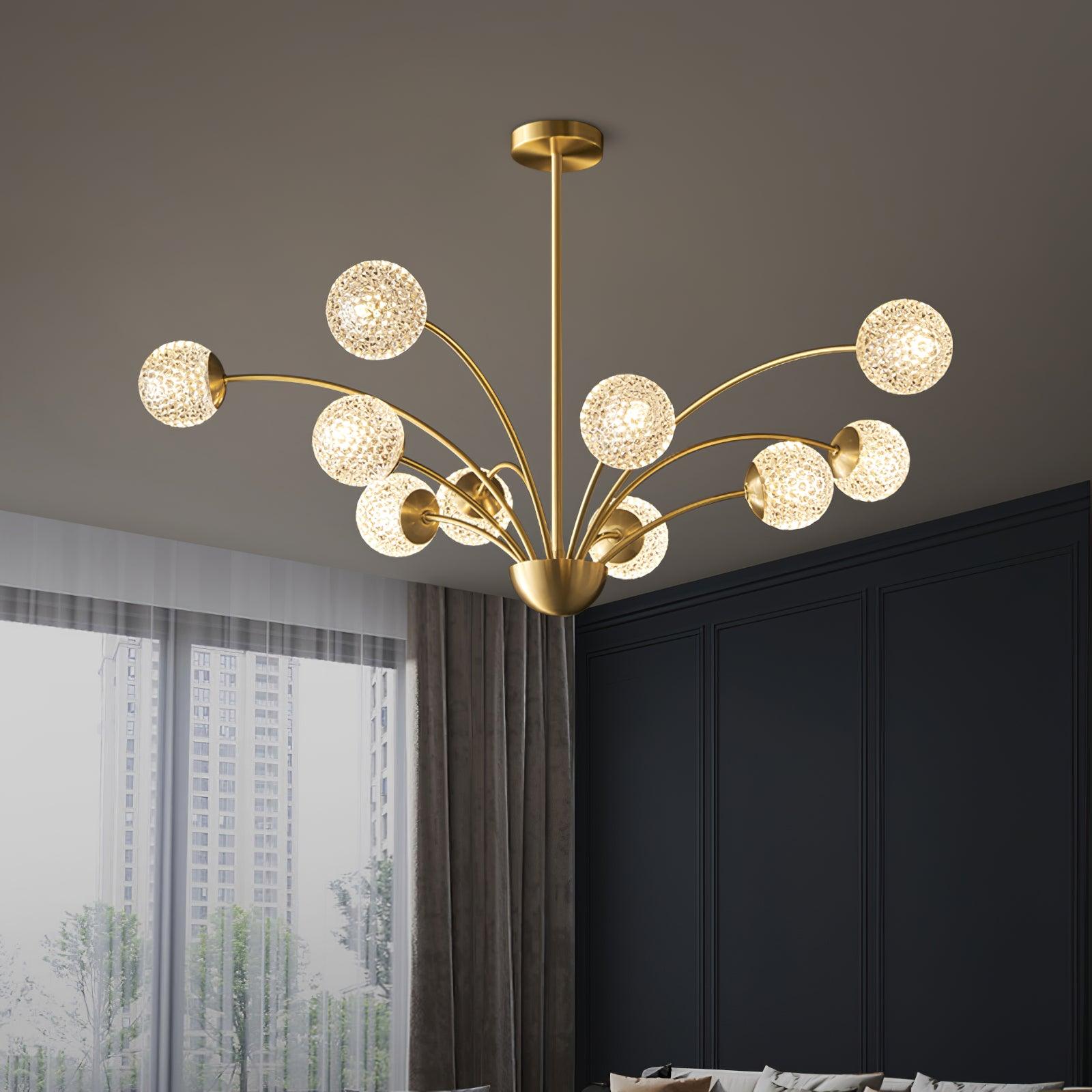 Lustra Eleganter Kronleuchter Gebogene Arme Messing-Letslighting