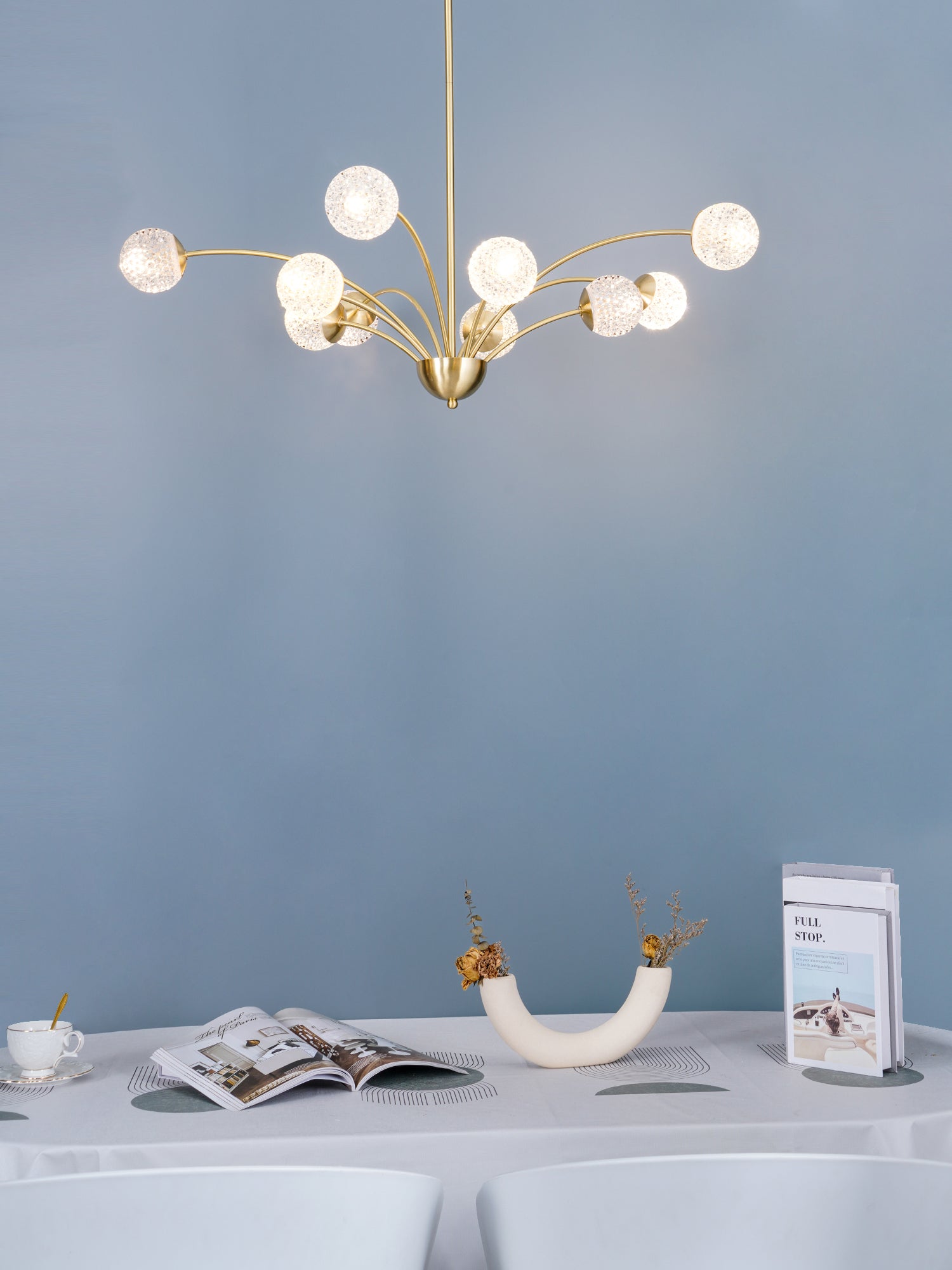 Lustra Eleganter Kronleuchter Gebogene Arme Messing-Letslighting