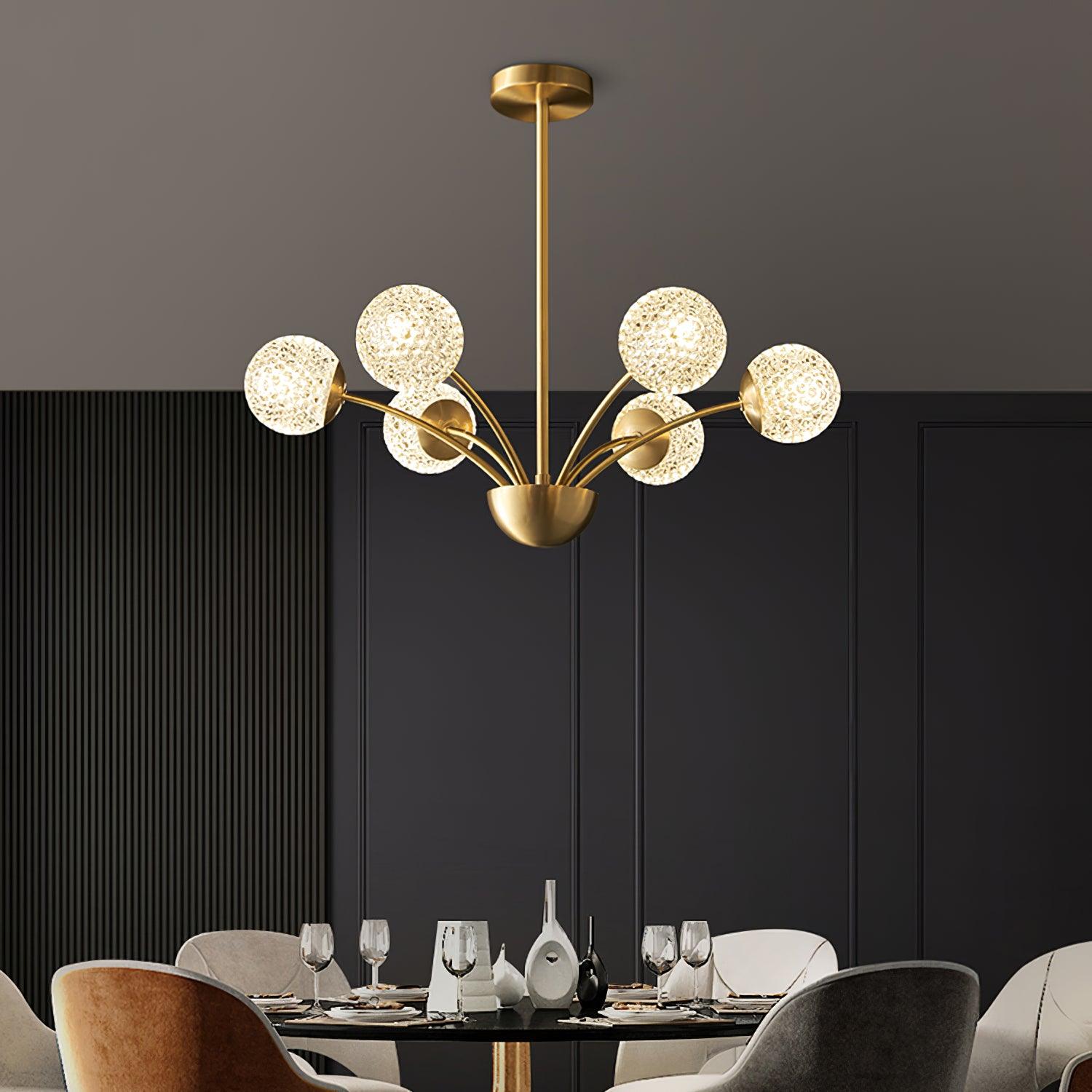 Lustra Eleganter Kronleuchter Gebogene Arme Messing-Letslighting