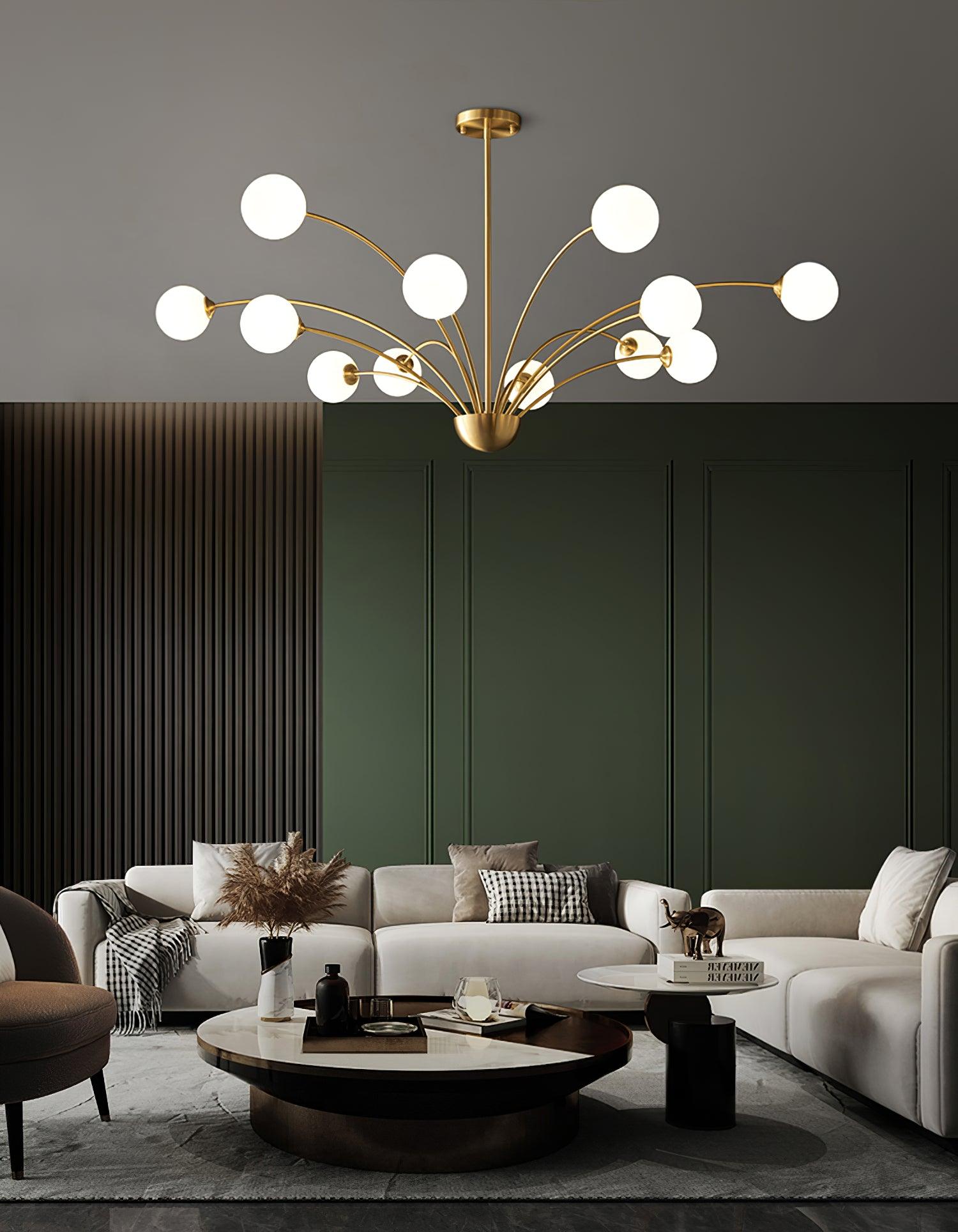 Lustra Eleganter Kronleuchter Gebogene Arme Messing-Letslighting