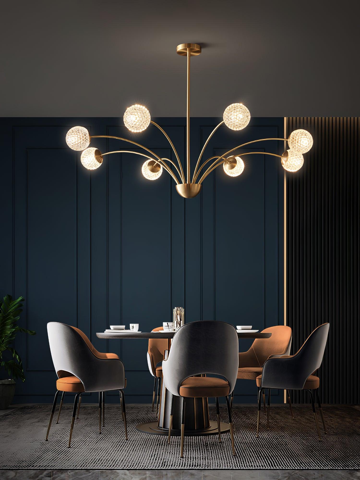Lustra Eleganter Kronleuchter Gebogene Arme Messing-Letslighting