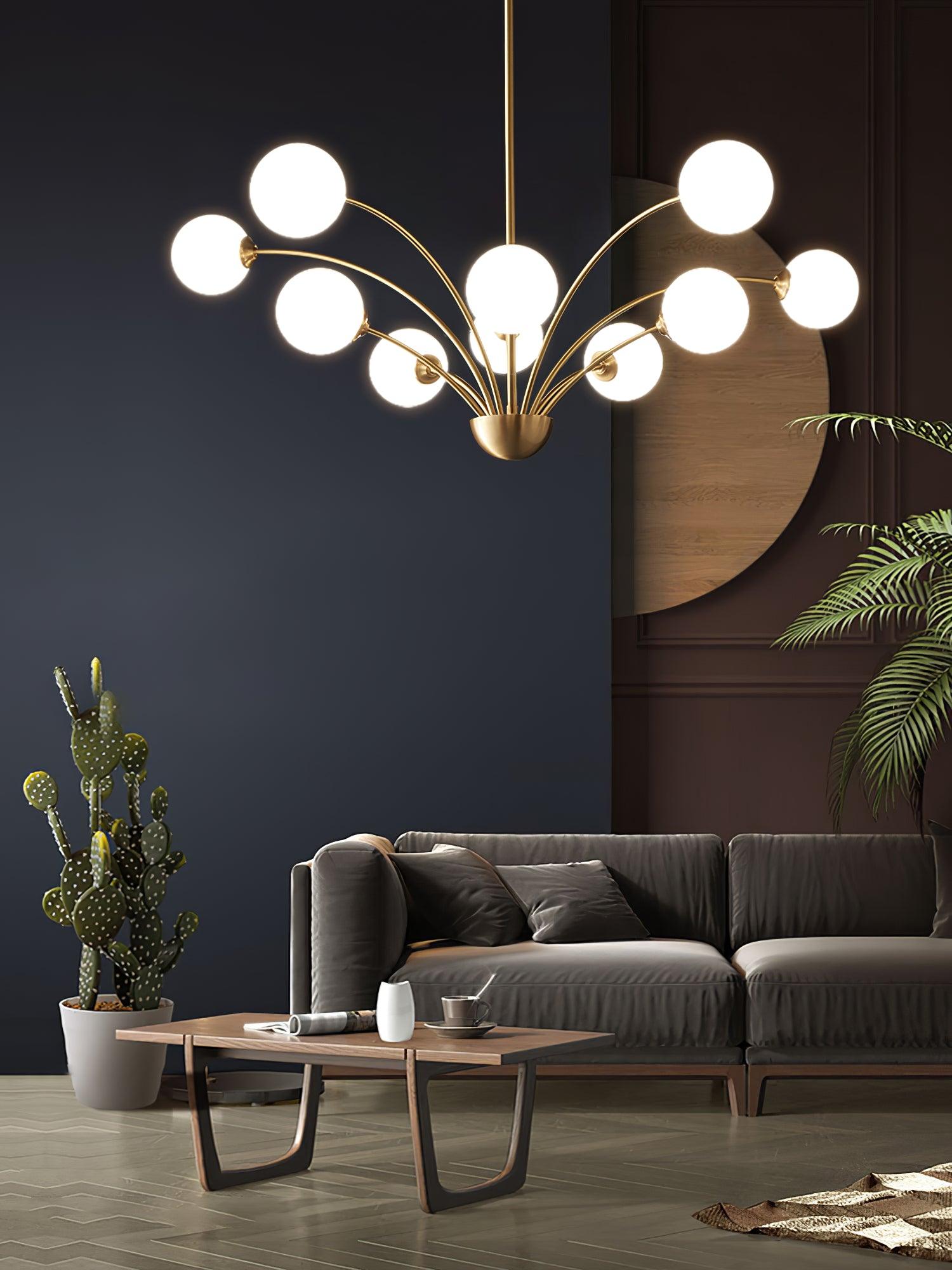 Lustra Eleganter Kronleuchter Gebogene Arme Messing-Letslighting