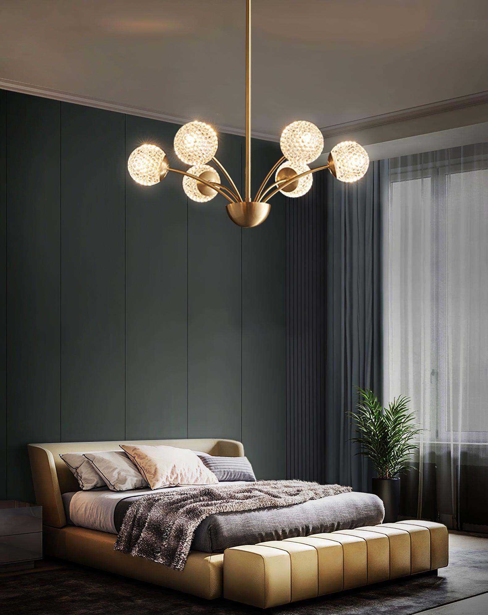 Lustra Eleganter Kronleuchter Gebogene Arme Messing-Letslighting