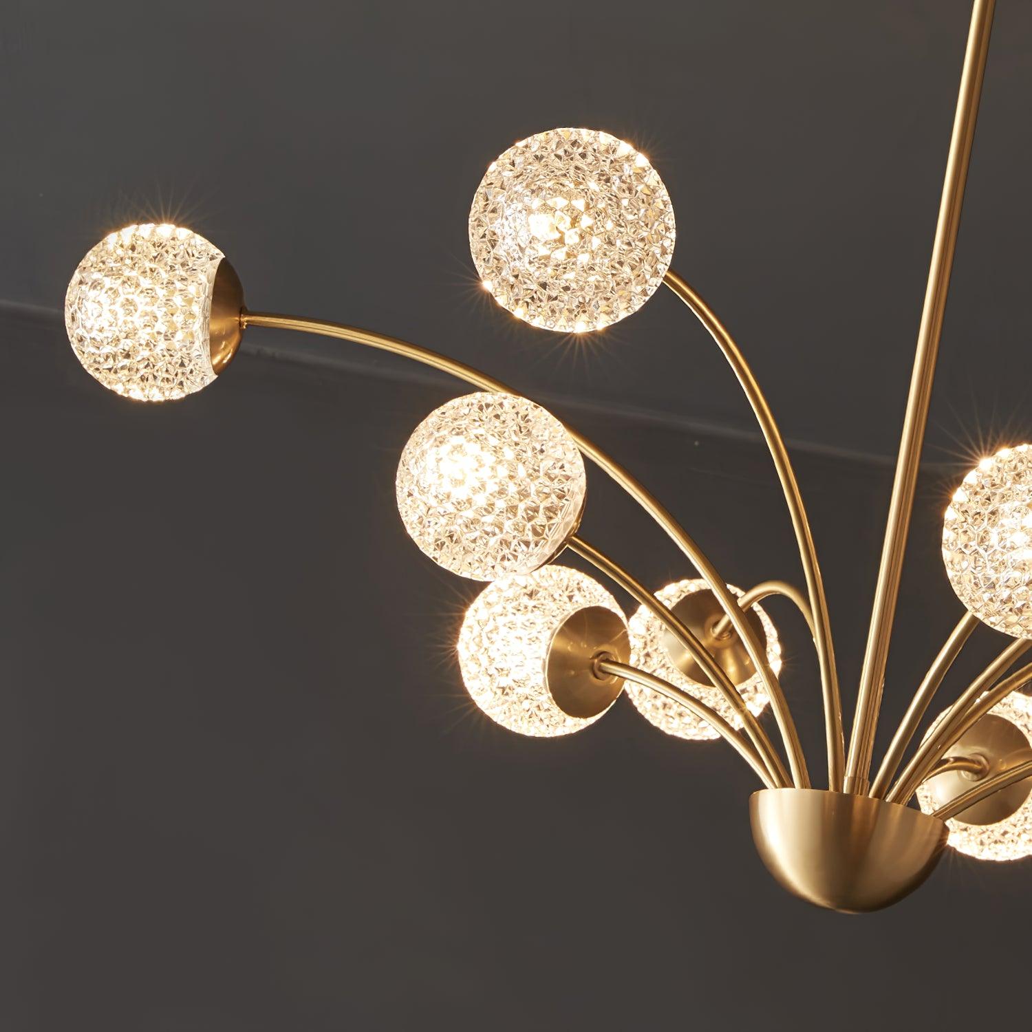 Lustra Eleganter Kronleuchter Gebogene Arme Messing-Letslighting