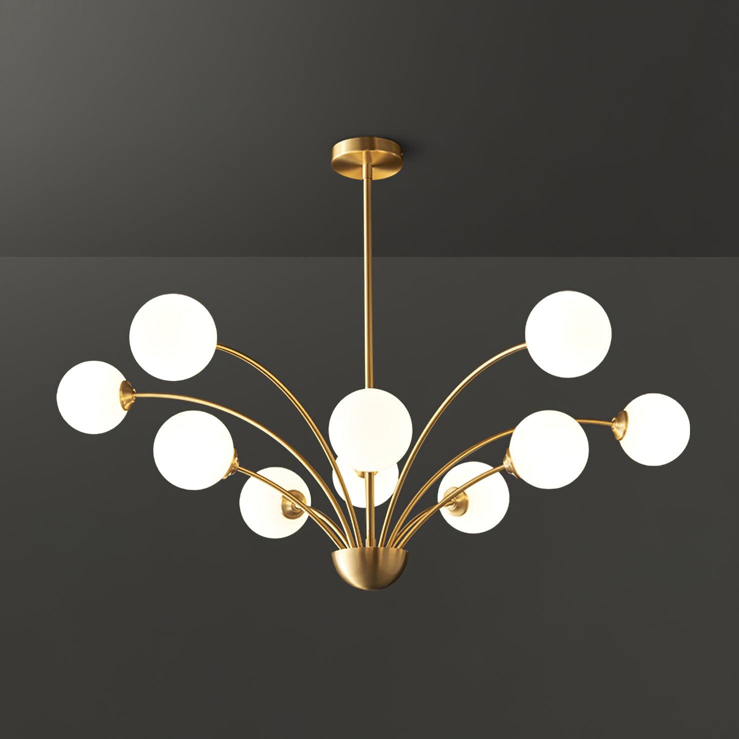Lustra Eleganter Kronleuchter Gebogene Arme Messing-Letslighting