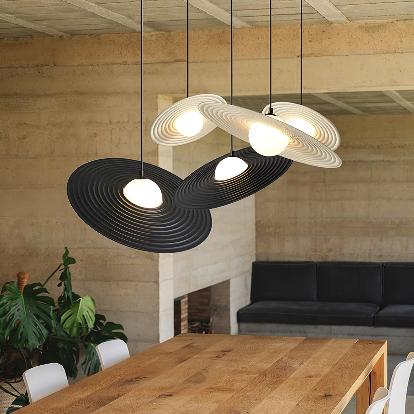 Lustra Pendelleuchte PE Plate Weiß und Schwarz-Letslighting
