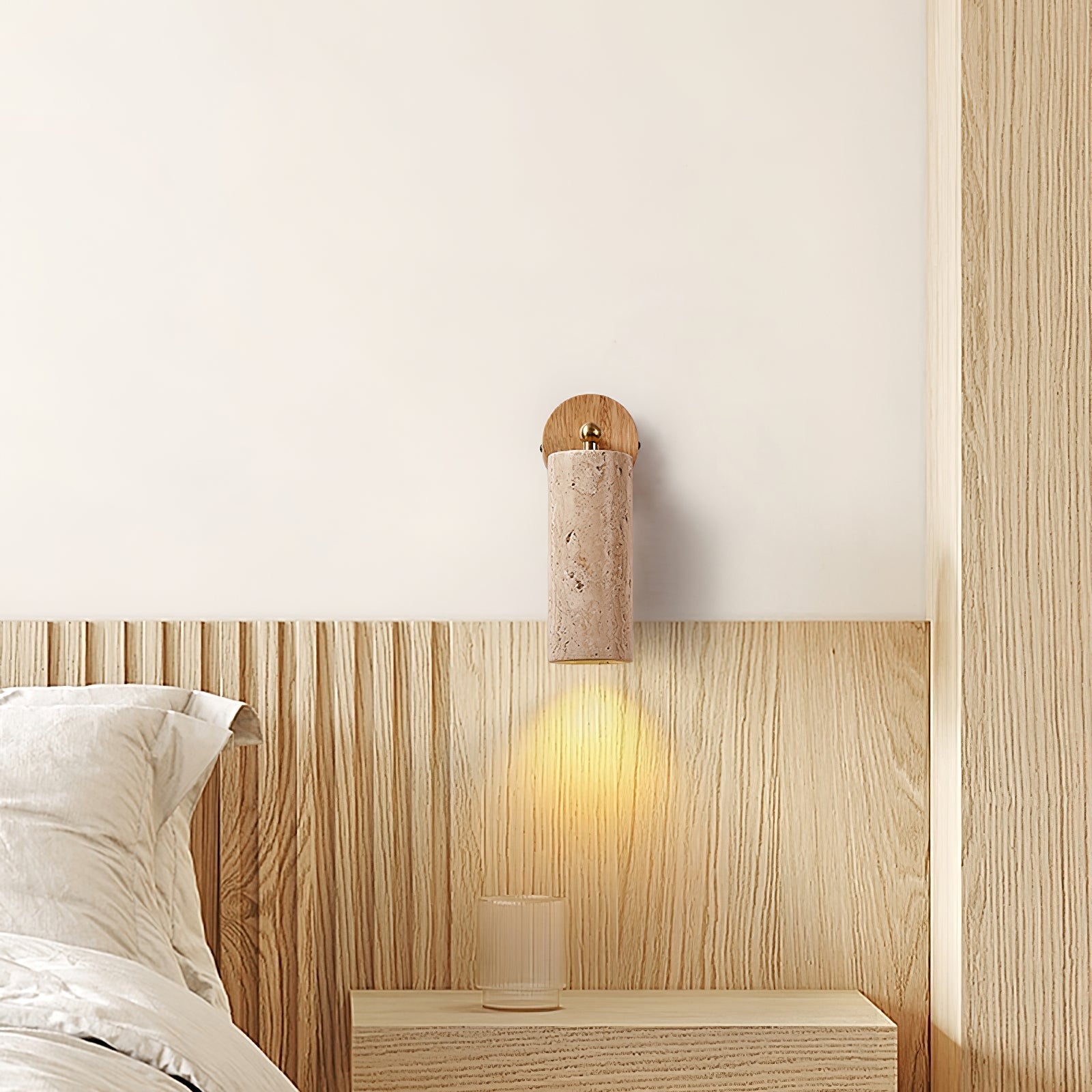 Erzorus Minimalist Travertine Wall Light - Neutralighting