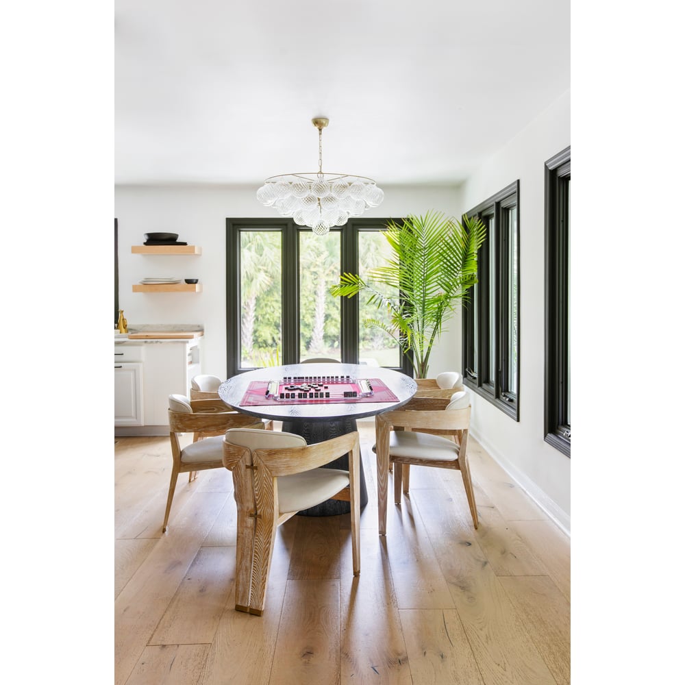 Aurora Chandelier Clear Glass Globe Aged Brass Elegant - Neutralighting