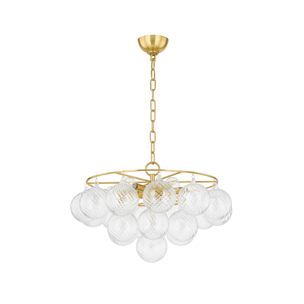 Aurora Chandelier Clear Glass Globe Aged Brass Elegant - Neutralighting