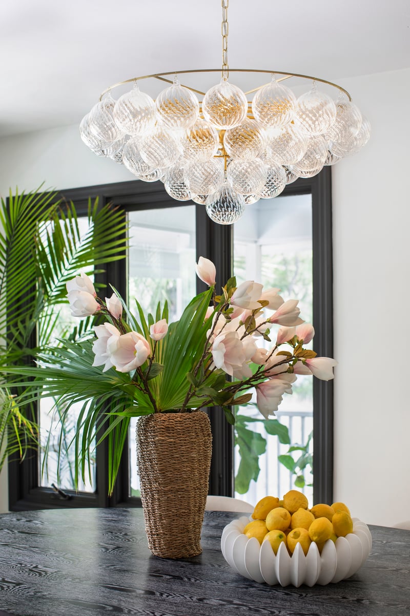 Aurora Chandelier Clear Glass Globe Aged Brass Elegant - Neutralighting