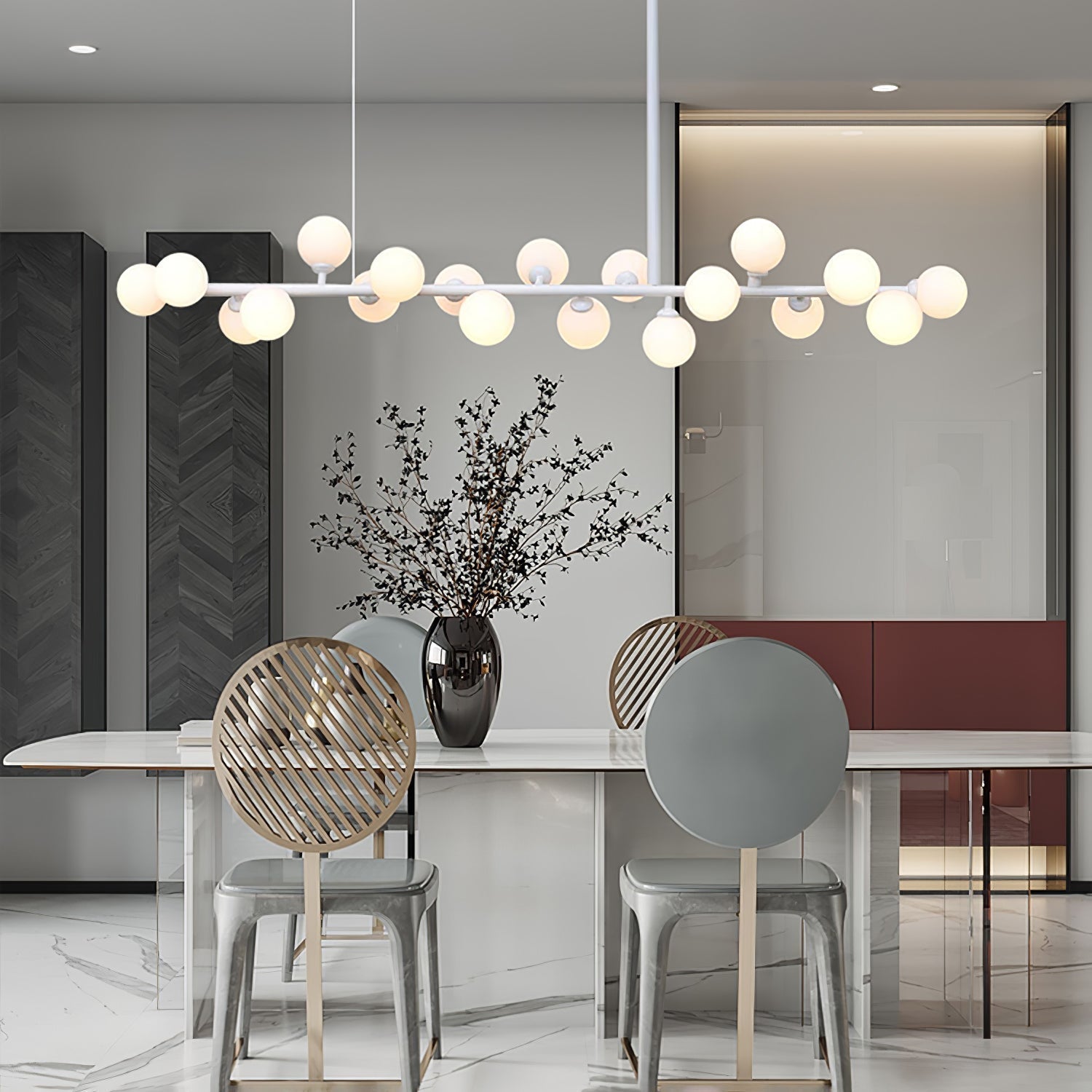 Lumiray Schwarze lineare Kugel-Pendelleuchte-Letslighting
