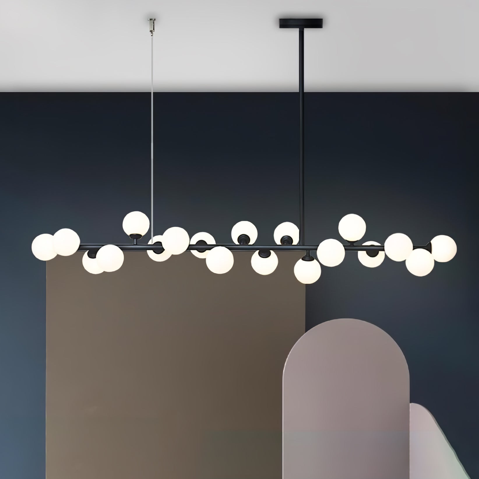 Lumiray Schwarze lineare Kugel-Pendelleuchte-Letslighting