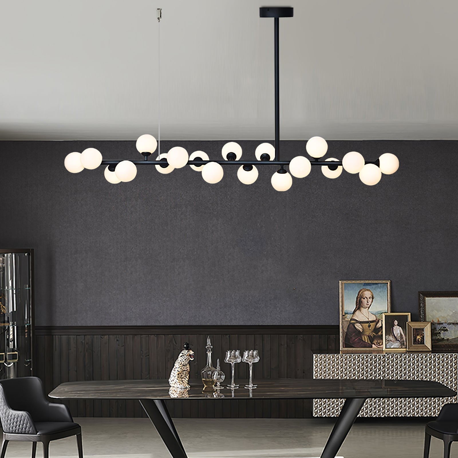 Lumiray Schwarze lineare Kugel-Pendelleuchte-Letslighting