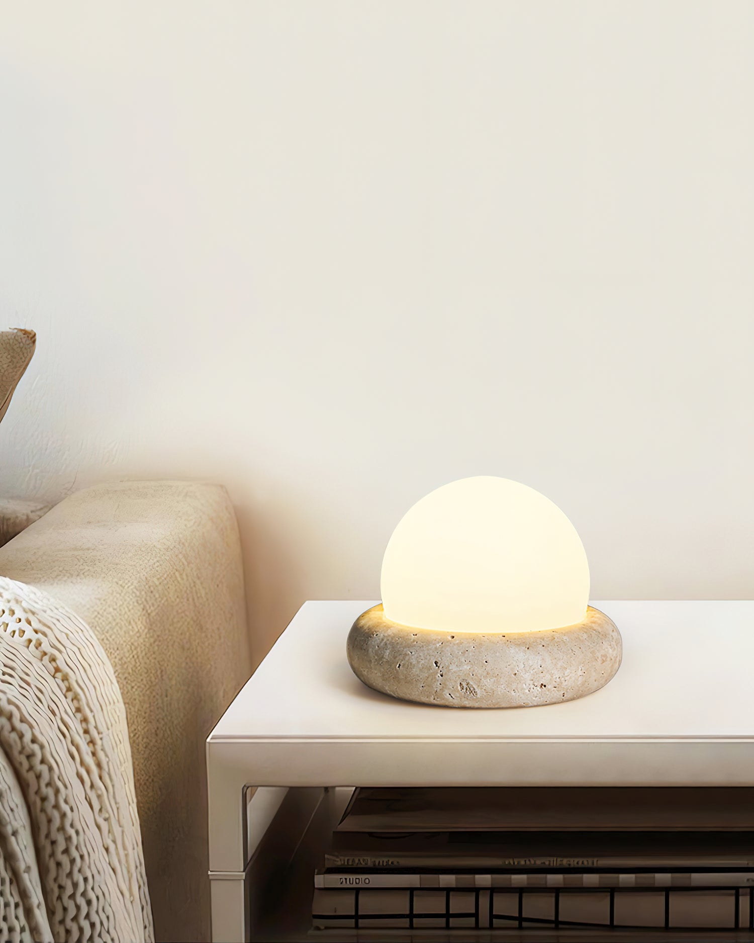 Riita Travertine Globe Table Lamp Mini Maga - Letslighting
