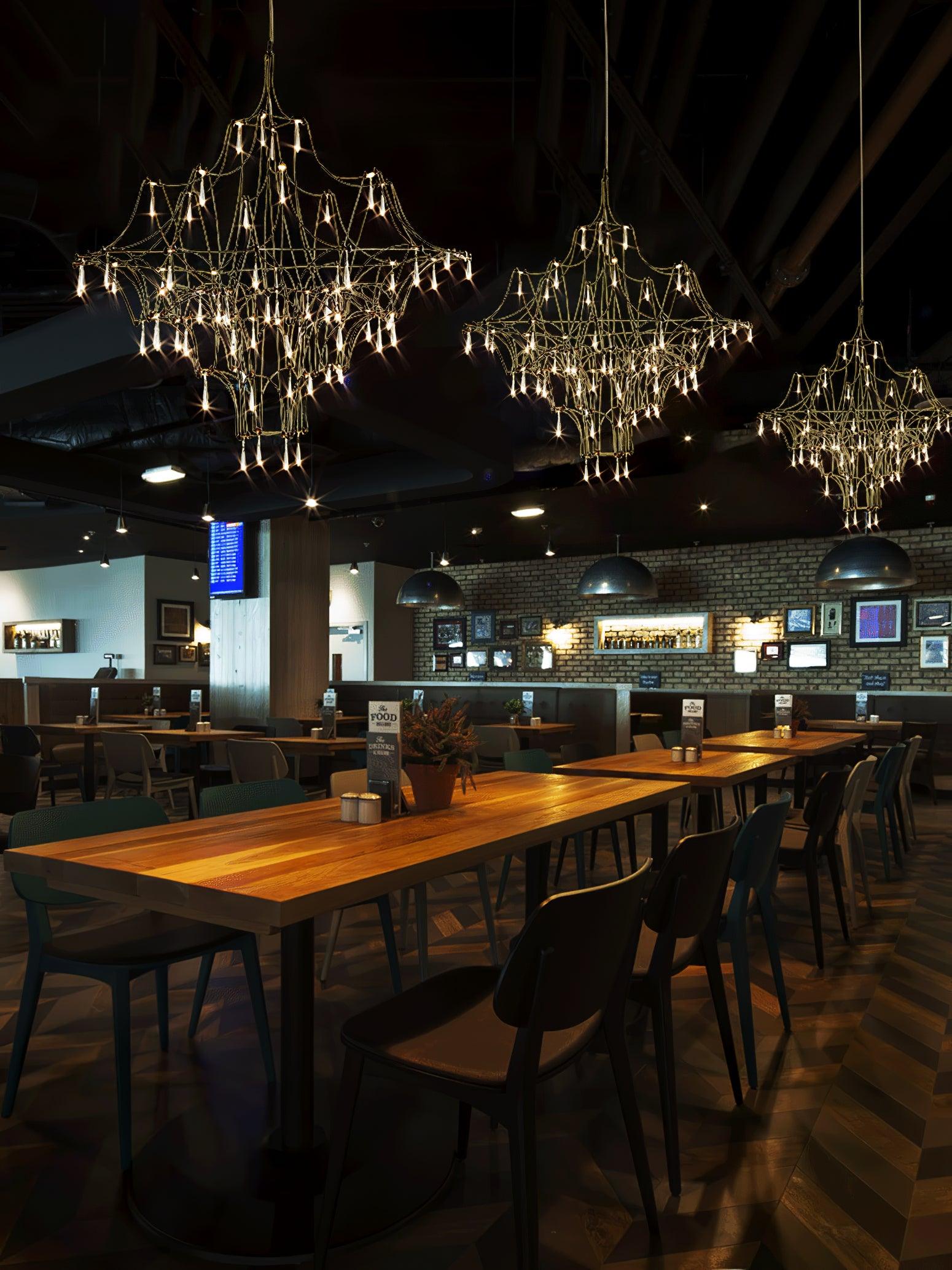Lustra Kronleuchter Edelstahl Kristallnetz-Letslighting