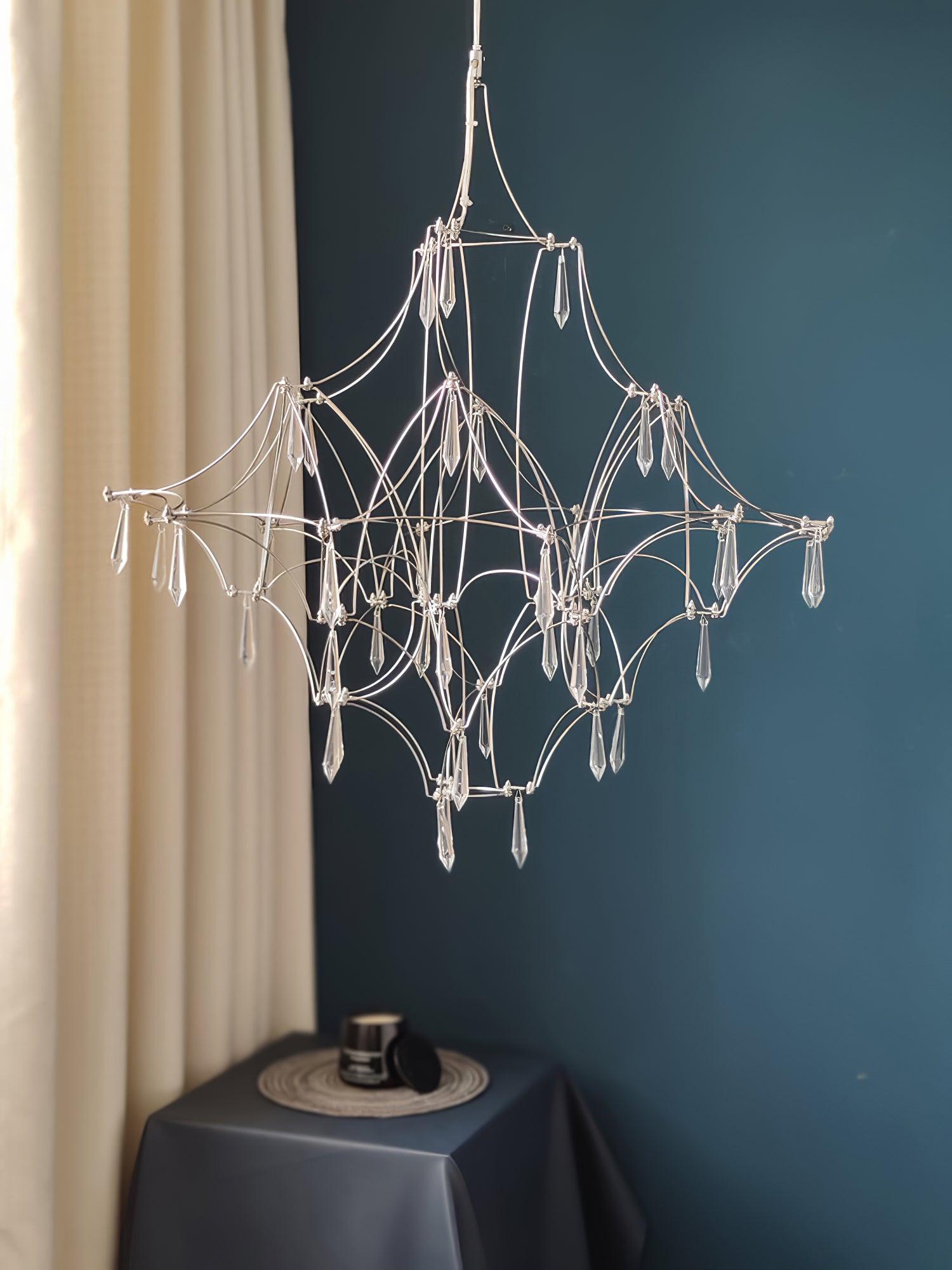 Lustra Kronleuchter Edelstahl Kristallnetz-Letslighting
