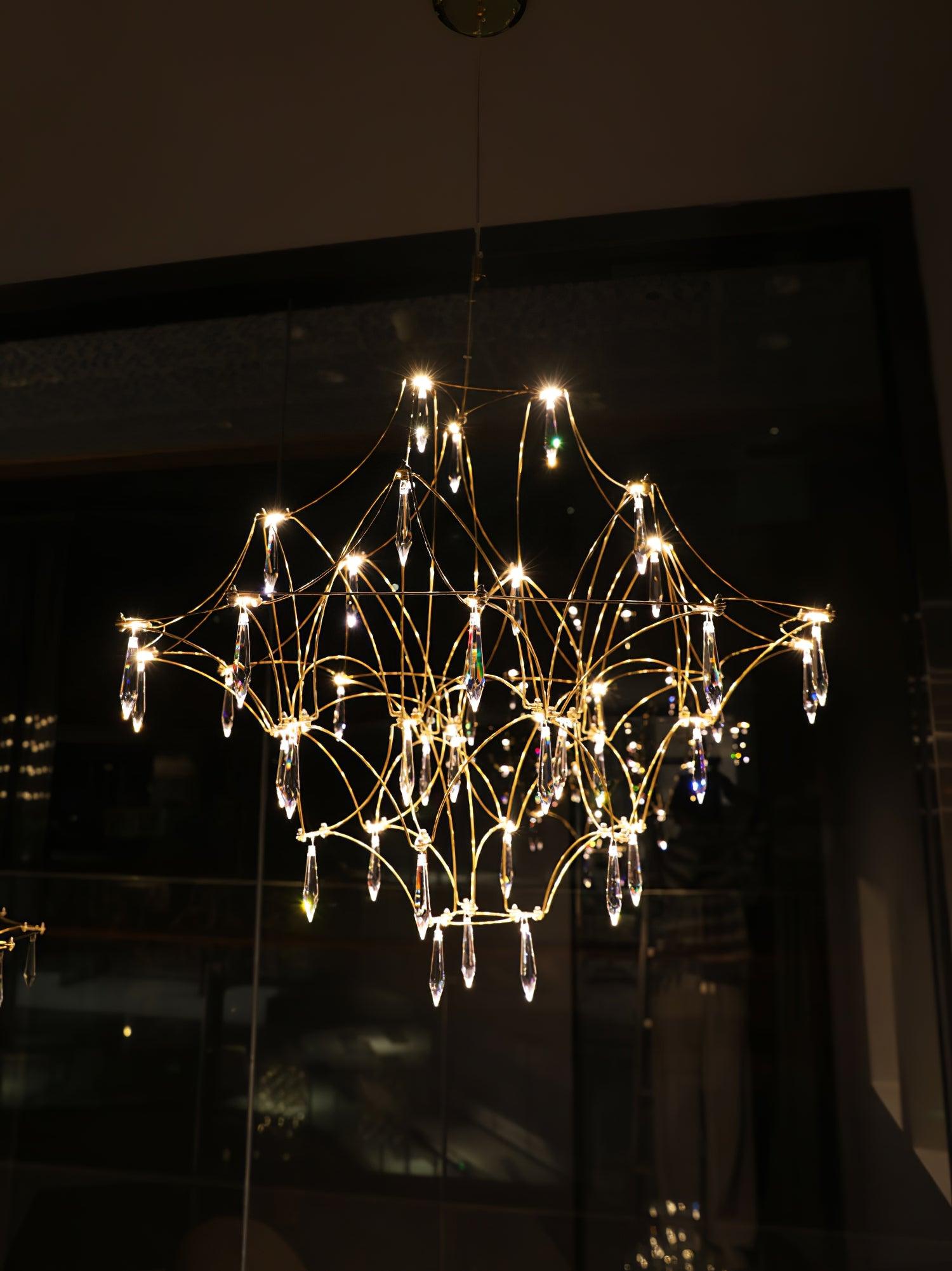 Lustra Kronleuchter Edelstahl Kristallnetz-Letslighting