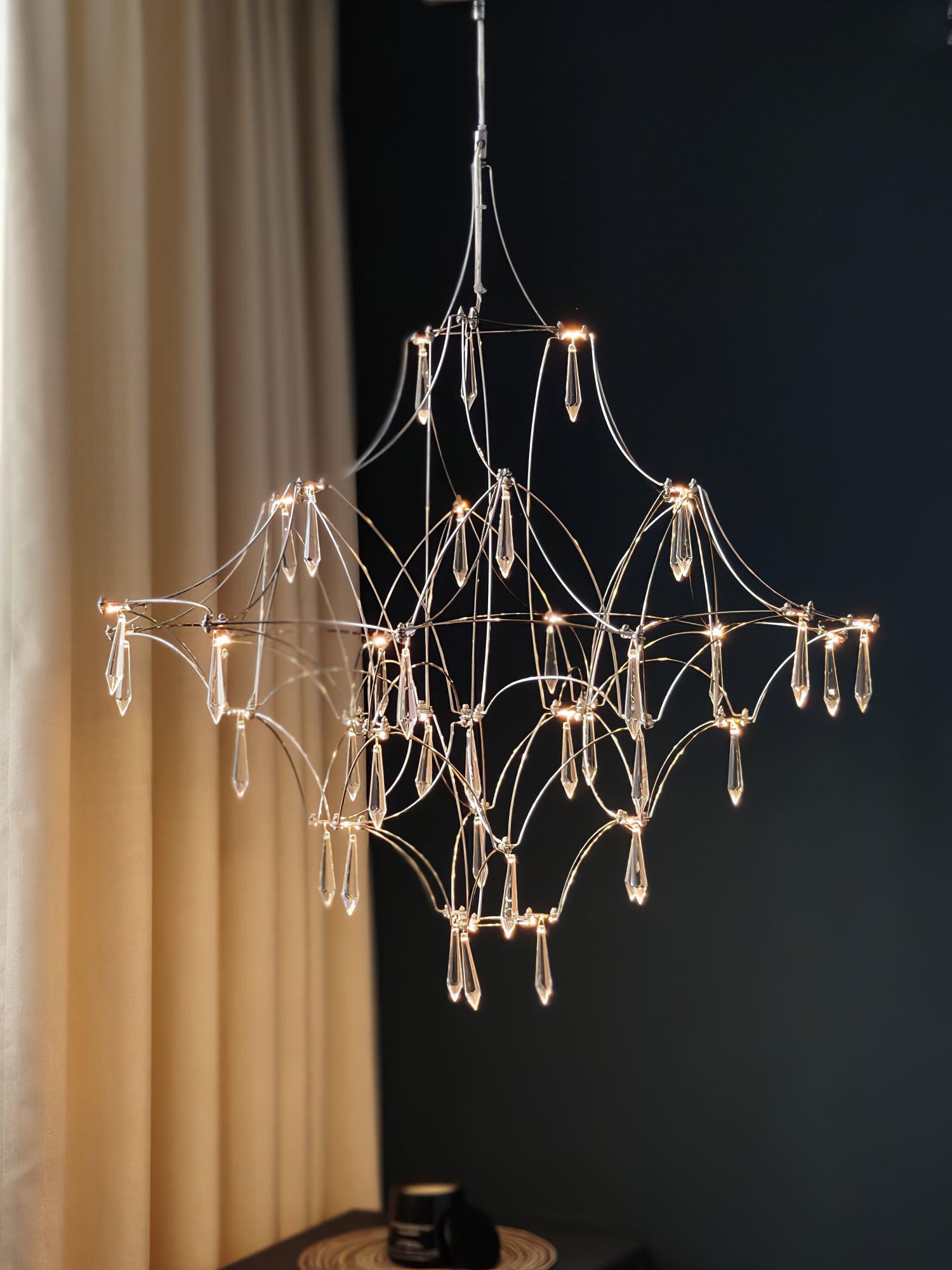 Lustra Kronleuchter Edelstahl Kristallnetz-Letslighting