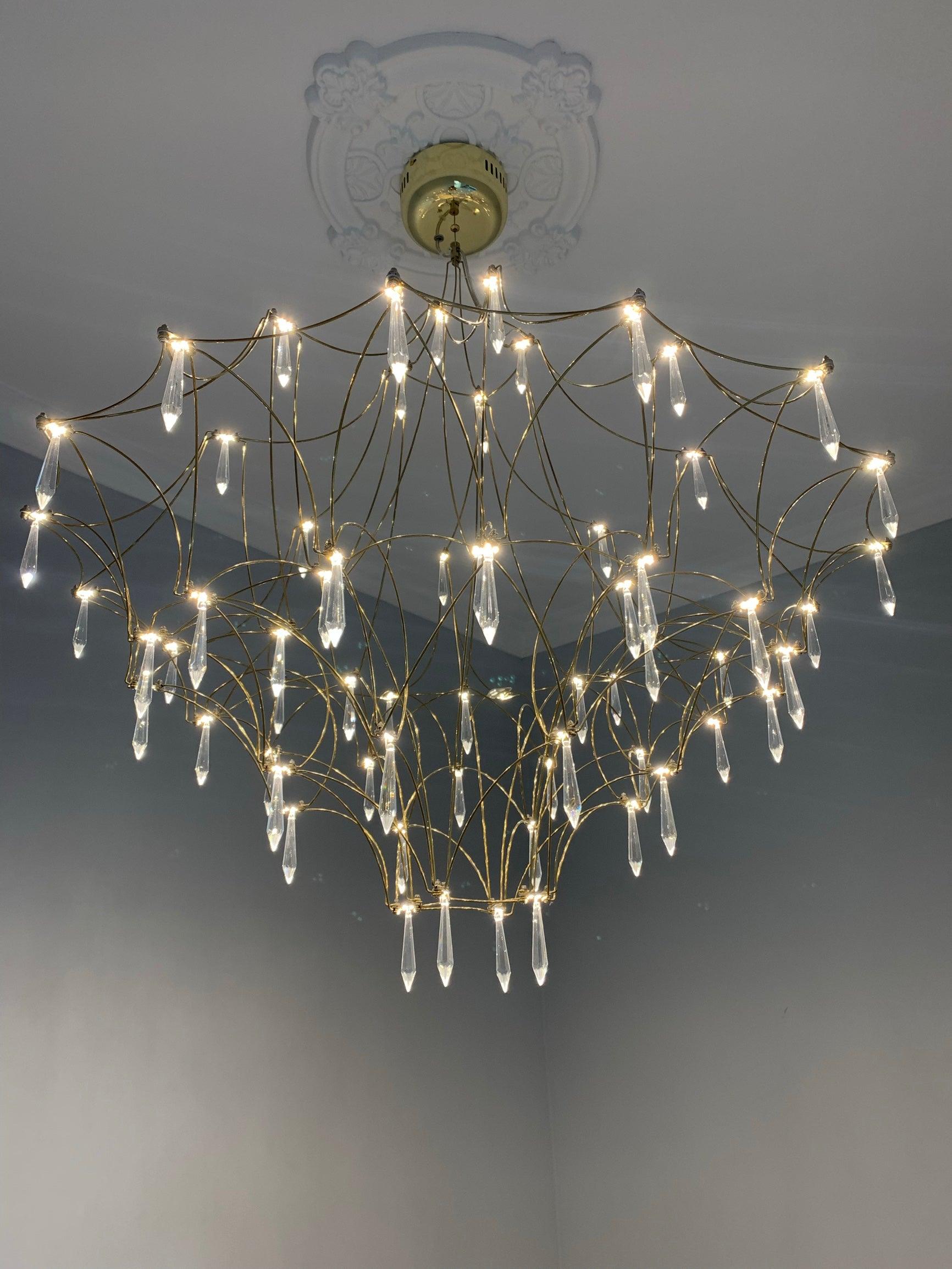 Lustra Kronleuchter Edelstahl Kristallnetz-Letslighting