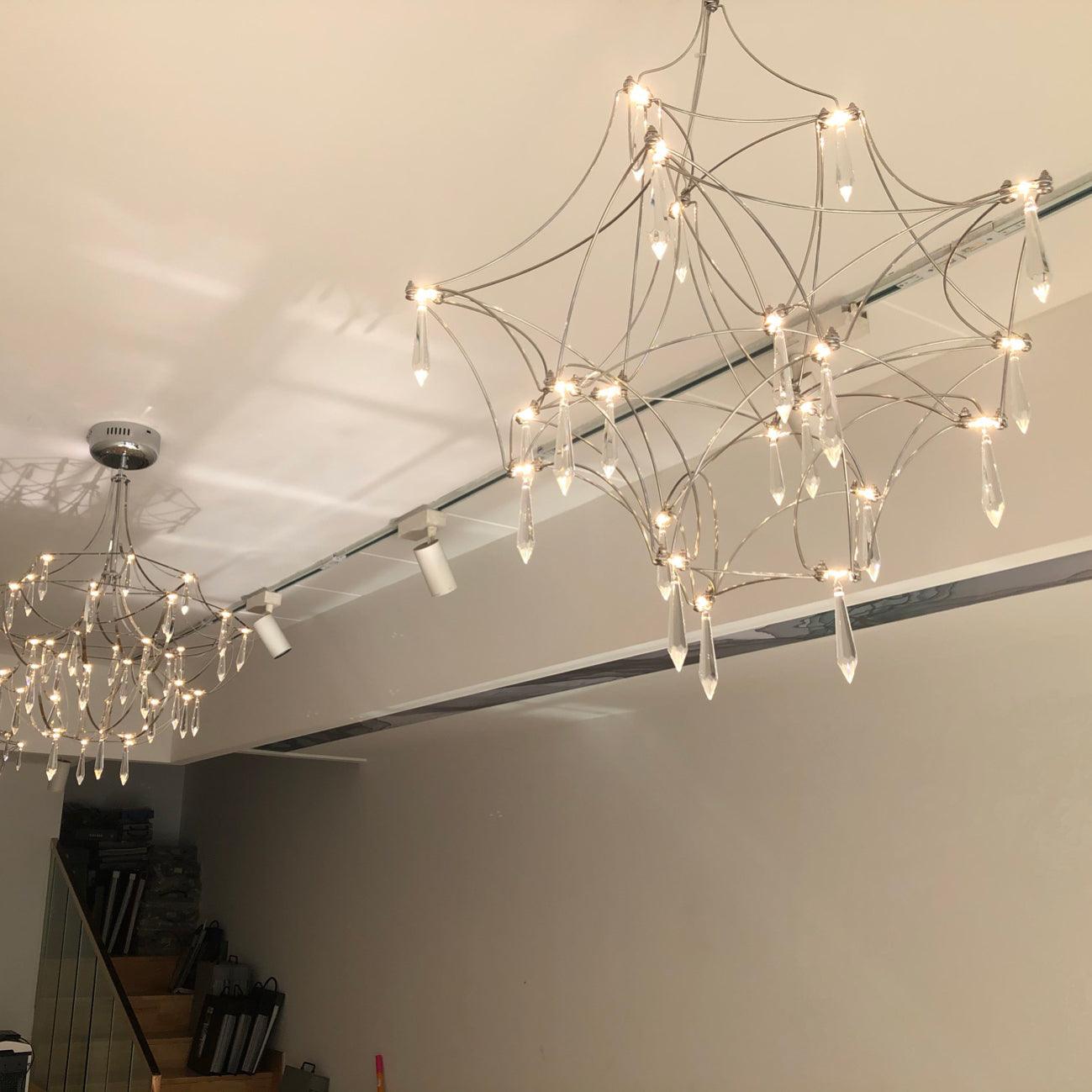 Lustra Kronleuchter Edelstahl Kristallnetz-Letslighting