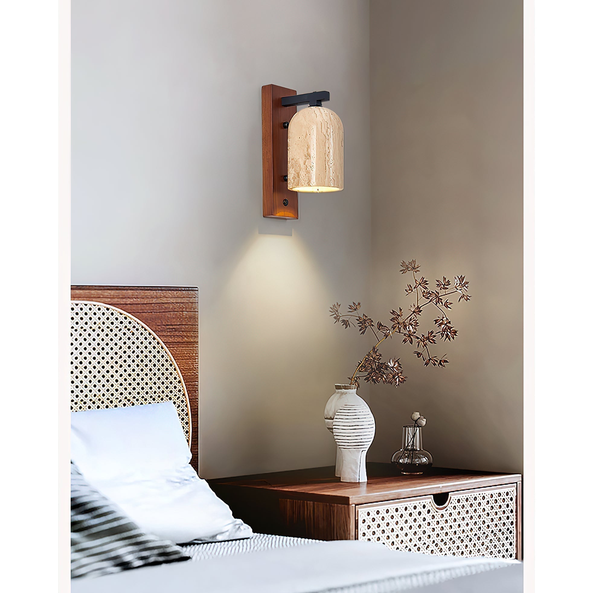 Cevenia Art Classic Natural Travertine Wall Lamp - Letslighting