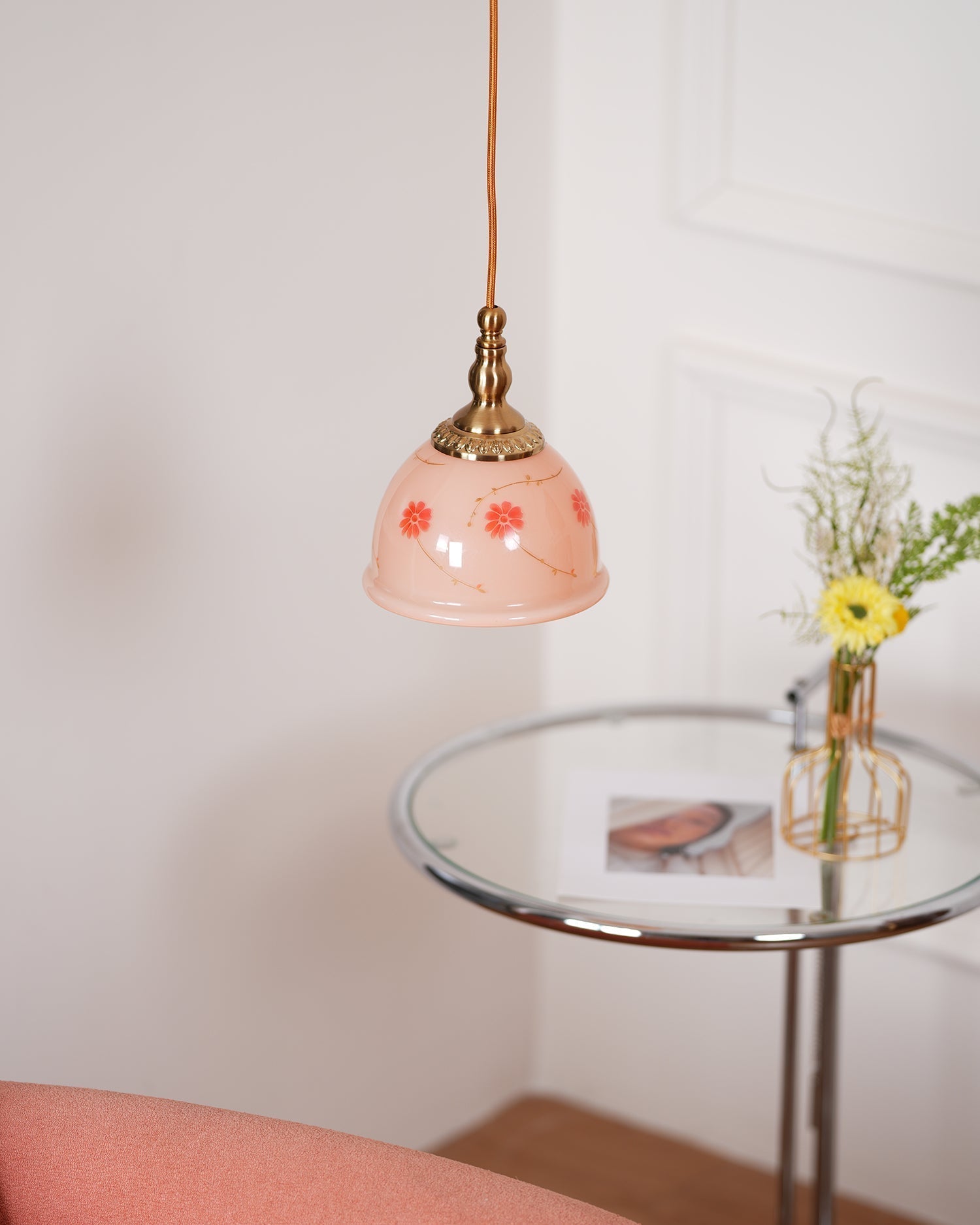 Rowan Vintage Pendelleuchte aus Messing und Glas-Letslighting