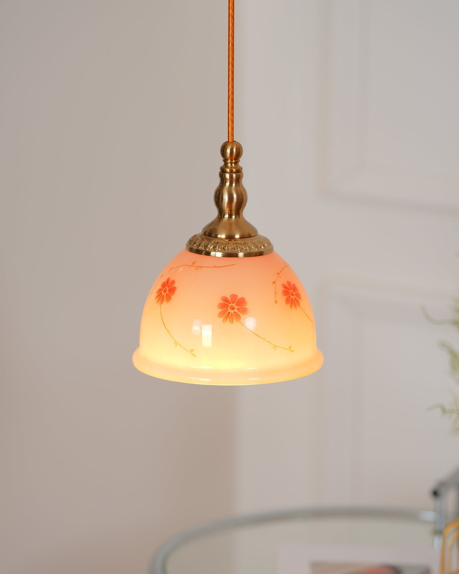 Rowan Vintage Pendelleuchte aus Messing und Glas-Letslighting