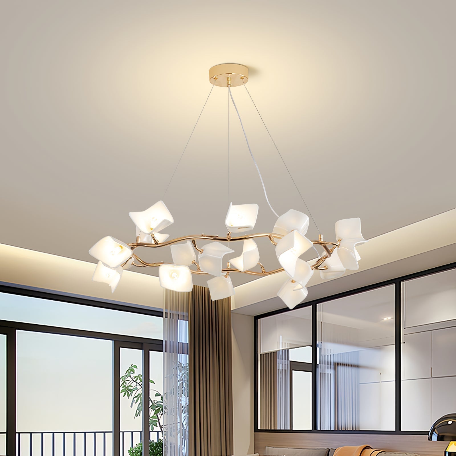Arthearae Postmoderner Luxus-Kronleuchter aus Flora-Keramik-Letslighting