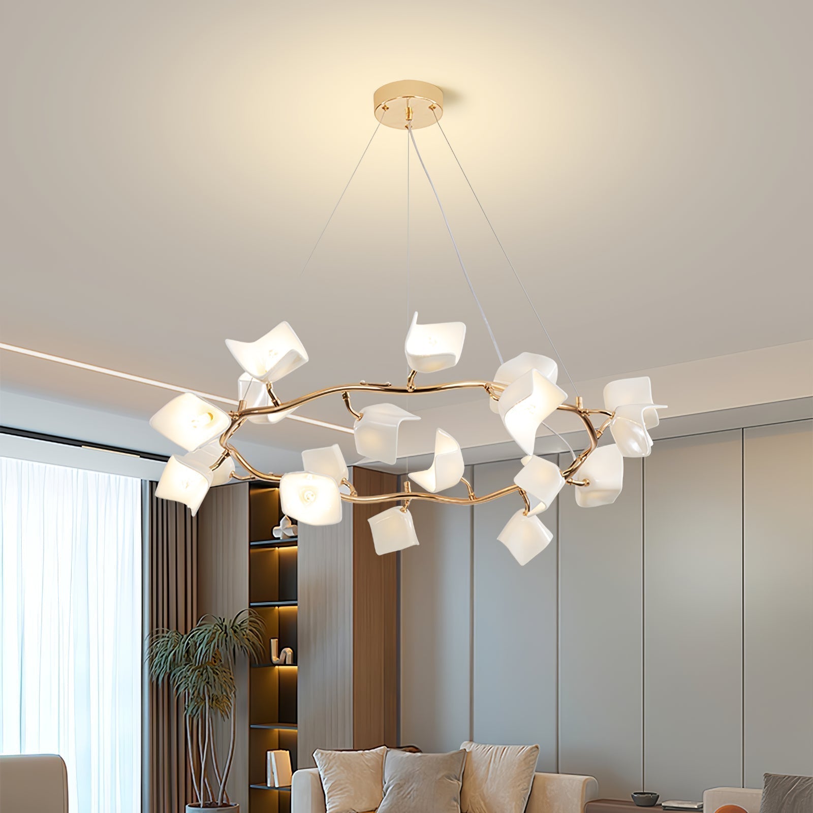 Arthearae Postmoderner Luxus-Kronleuchter aus Flora-Keramik-Letslighting