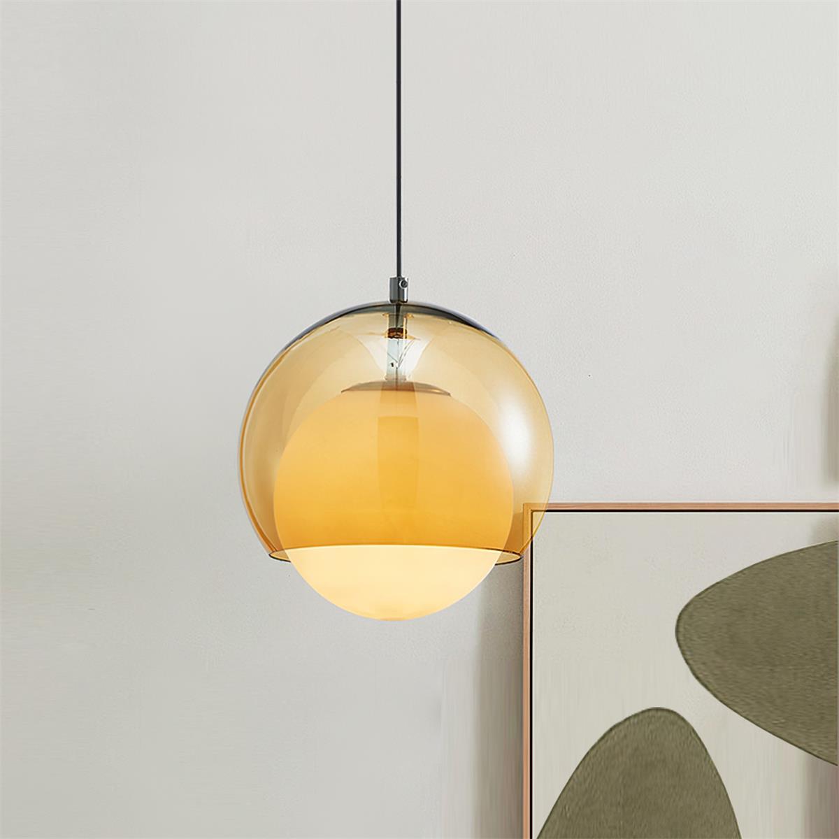 Pendelleuchte Doppelkugel Schirm Glas Modern-Letslighting