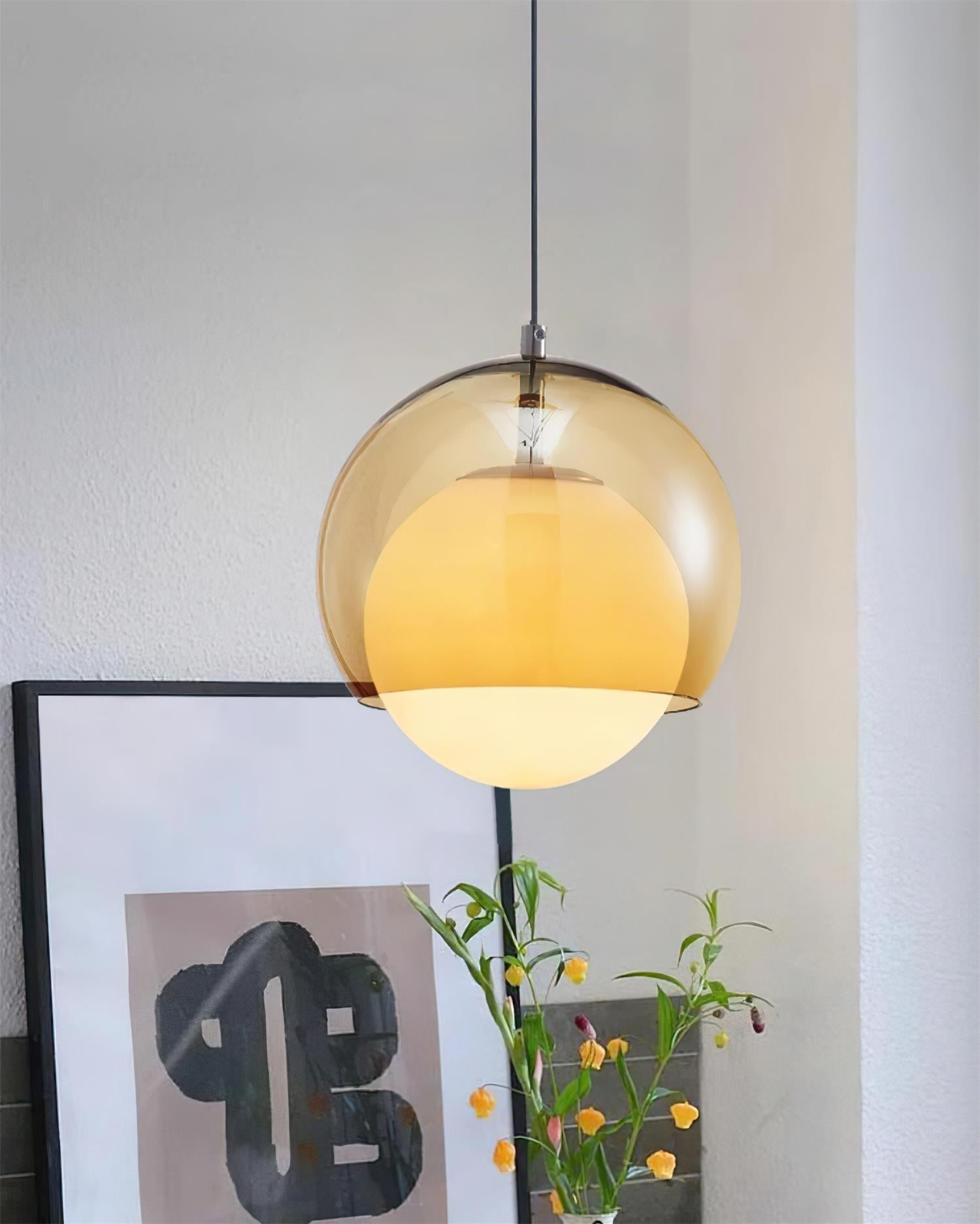 Pendelleuchte Doppelkugel Schirm Glas Modern-Letslighting