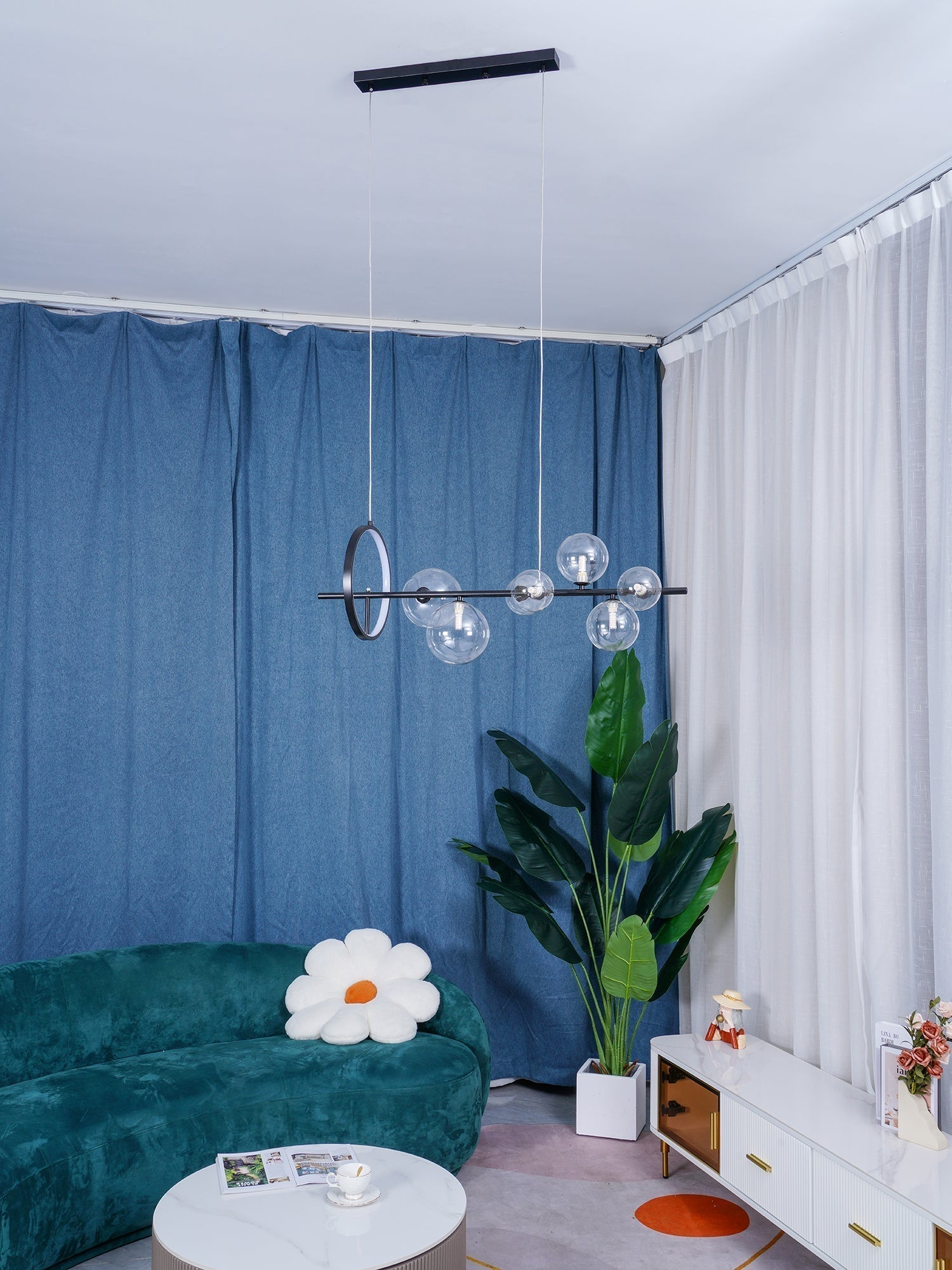 Lustra Kronleuchter Glas Blase Nordisch Schwarz LED-Letslighting