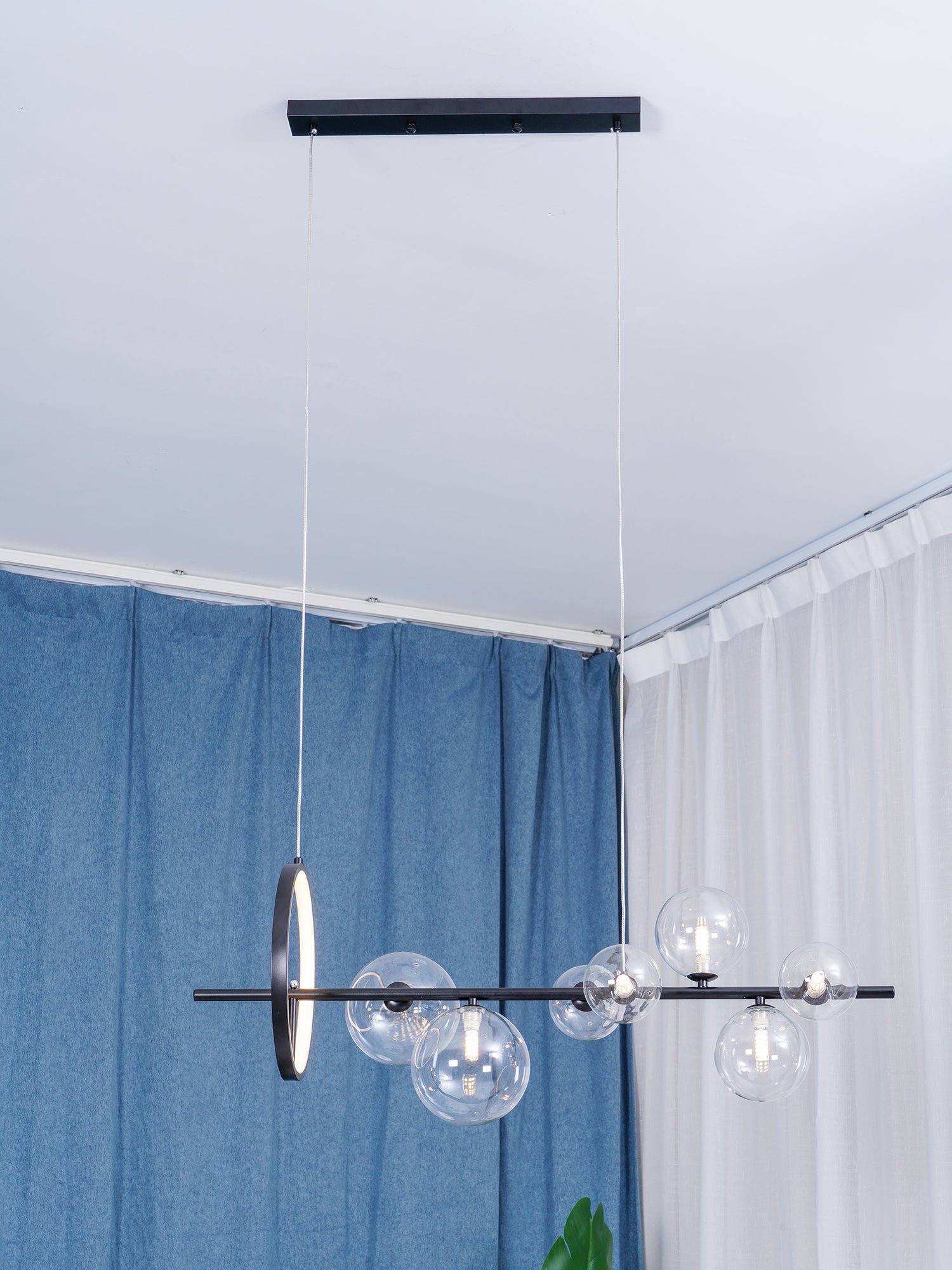 Lustra Kronleuchter Glas Blase Nordisch Schwarz LED-Letslighting