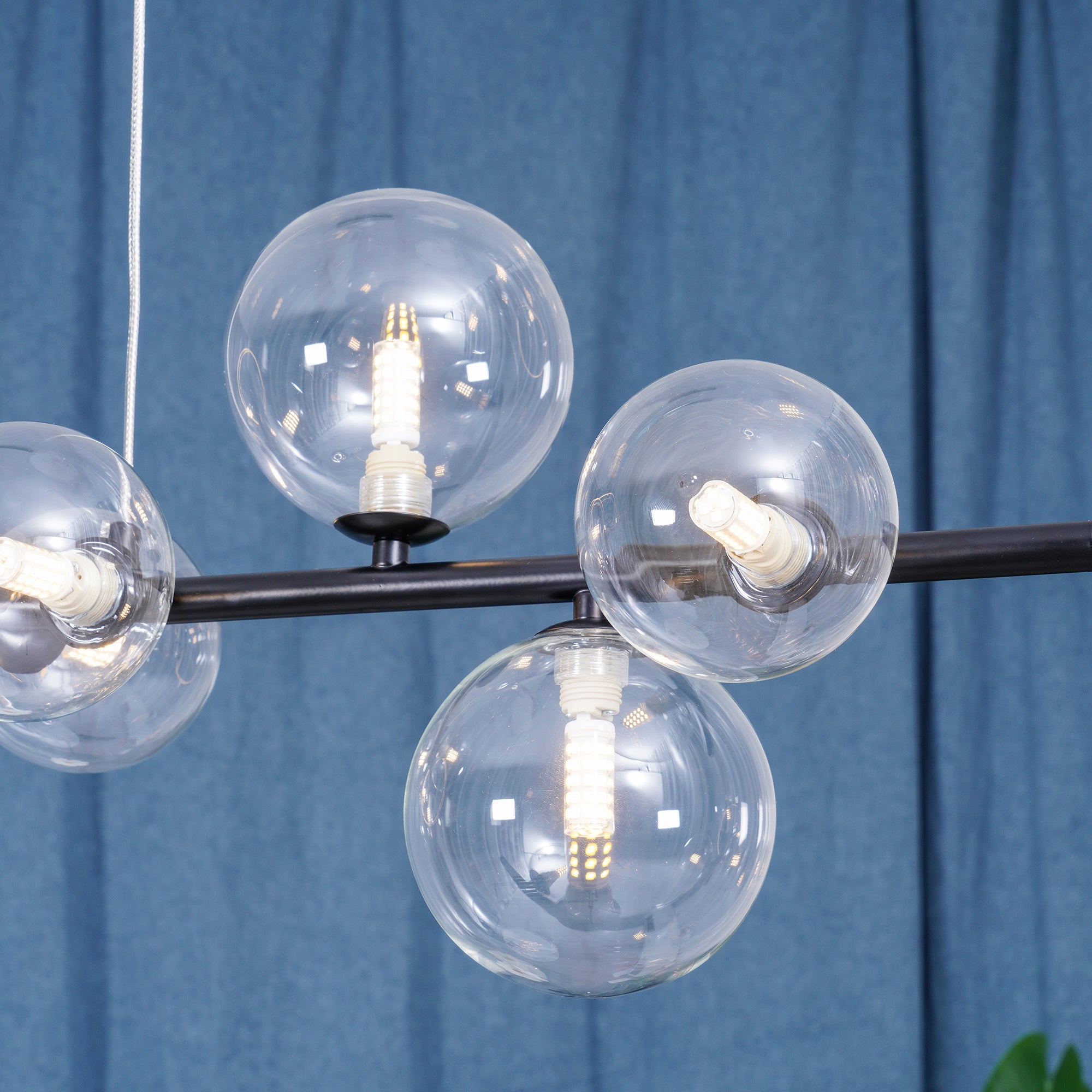 Lustra Kronleuchter Glas Blase Nordisch Schwarz LED-Letslighting