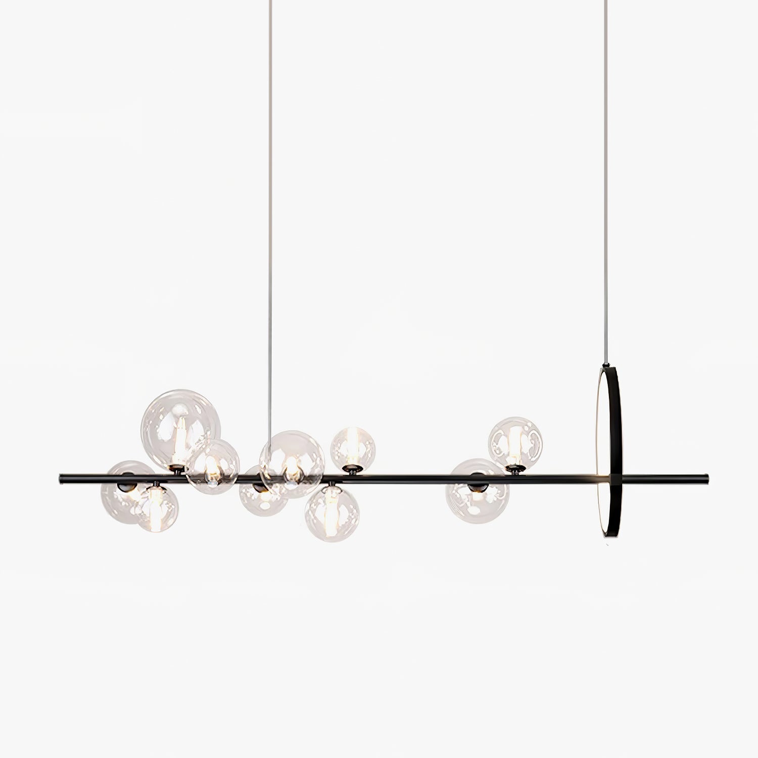 Lustra Kronleuchter Glas Blase Nordisch Schwarz LED-Letslighting