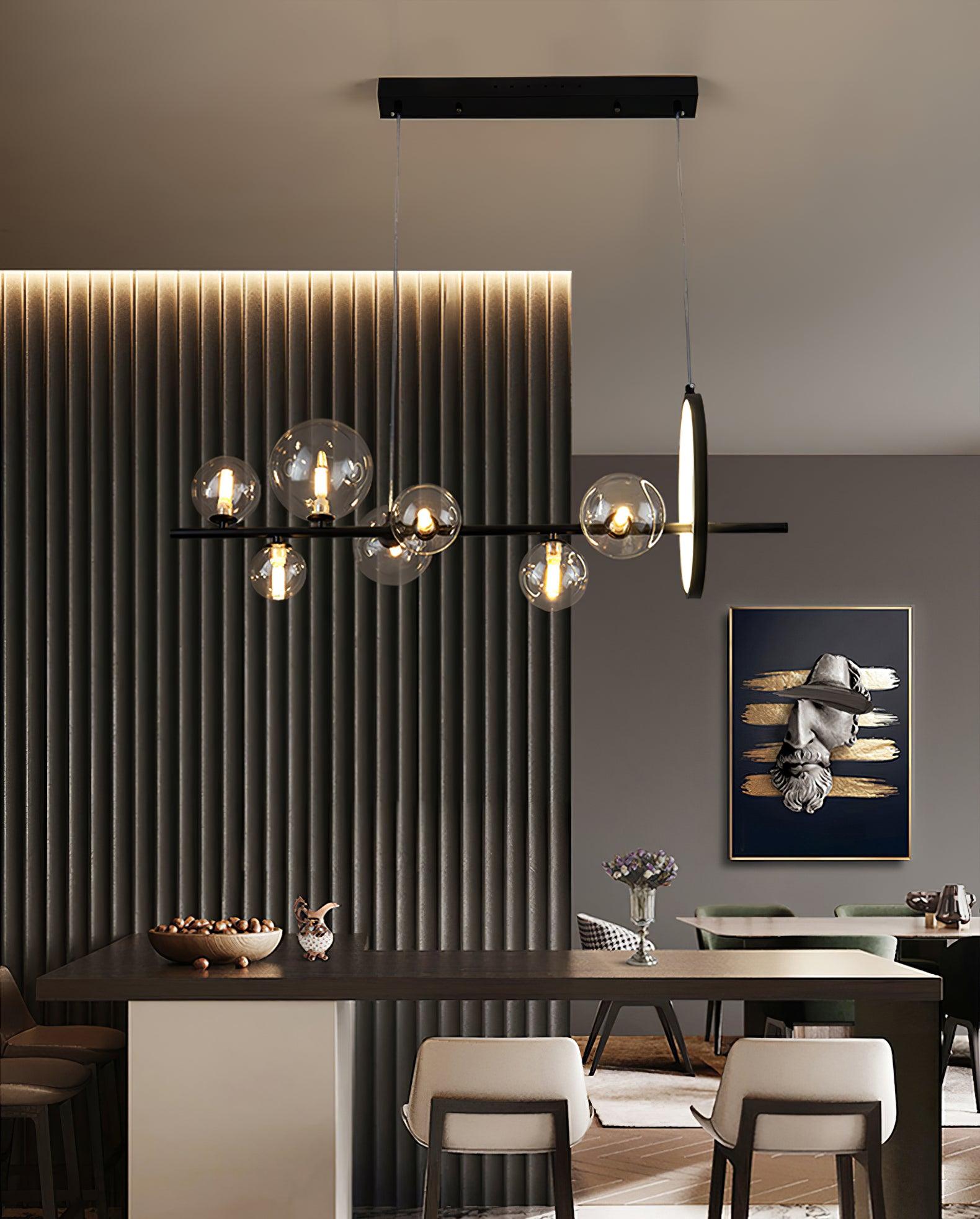 Lustra Kronleuchter Glas Blase Nordisch Schwarz LED-Letslighting