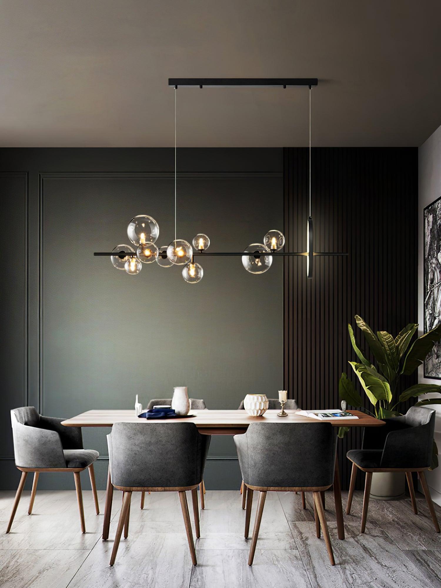 Lustra Kronleuchter Glas Blase Nordisch Schwarz LED-Letslighting