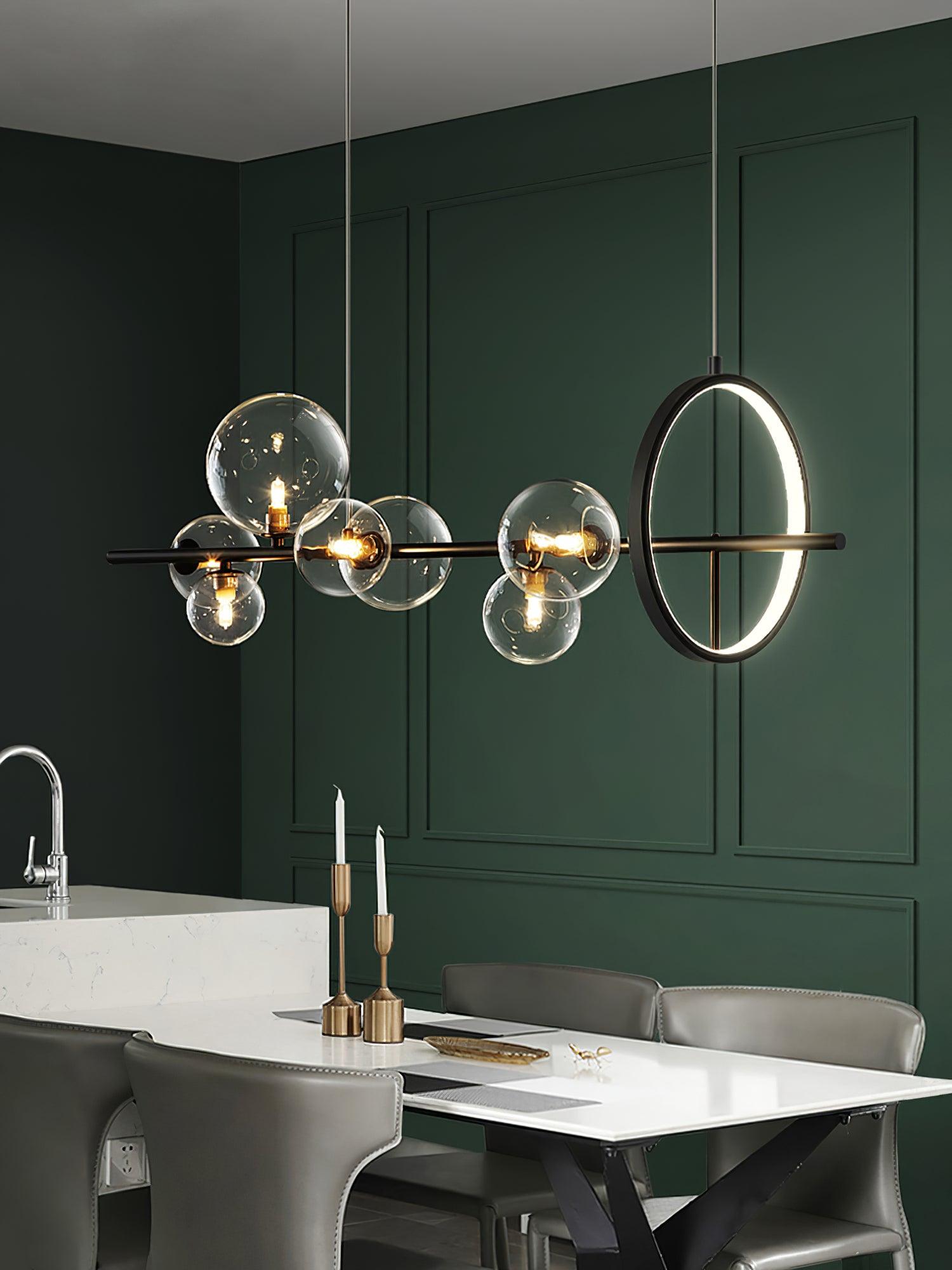 Lustra Kronleuchter Glas Blase Nordisch Schwarz LED-Letslighting